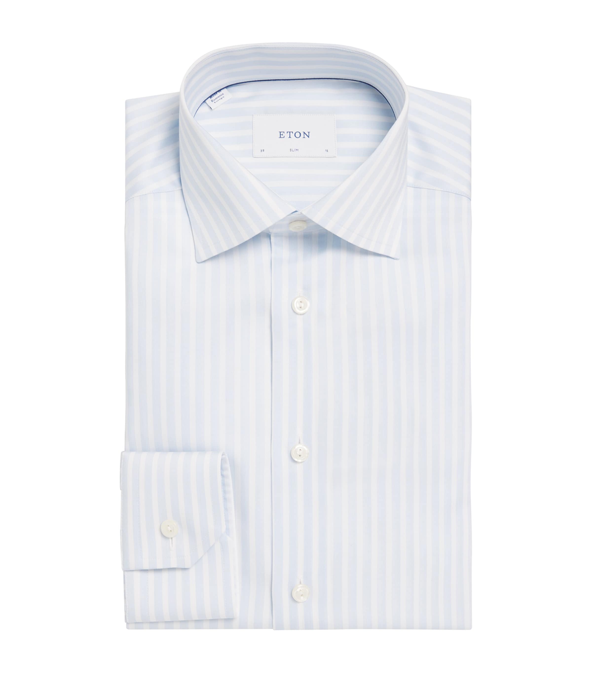 Cotton Twill Stripe Slim Shirt 22LIGHT BLUE Image 1