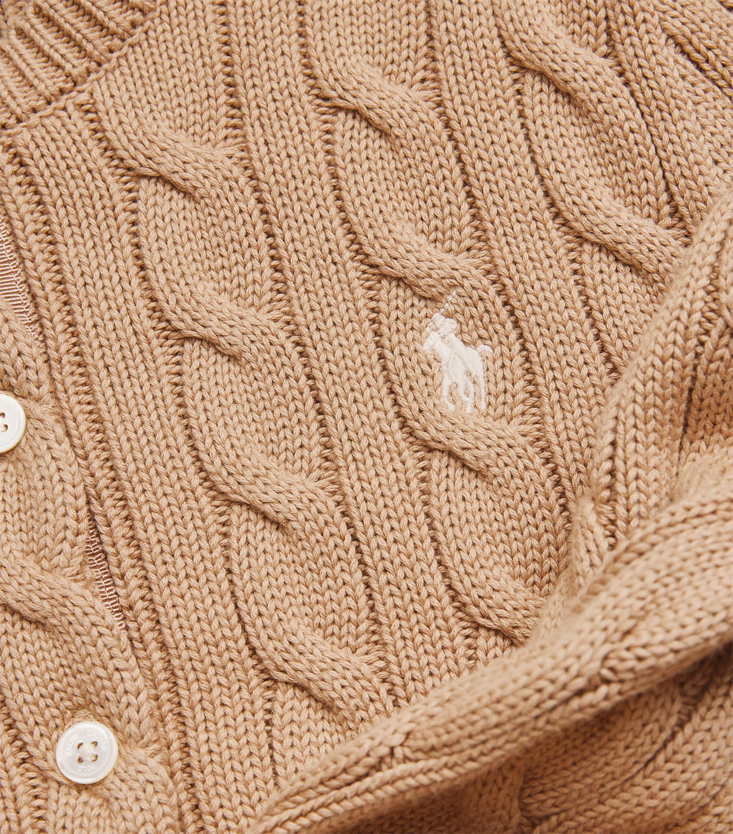 Cotton Cable-Knit Cardigan VINTAGE KHAKI Image 5