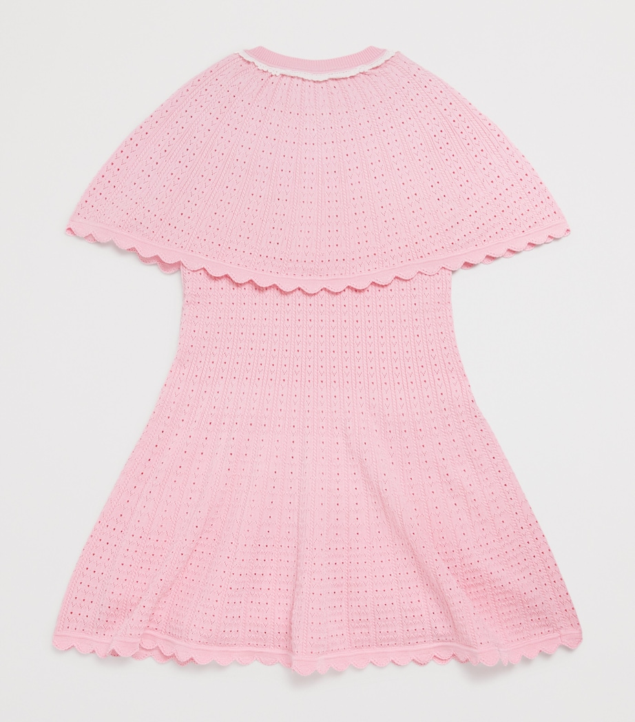 Knitted Cape Dress (3-12 Years) PINK Image 2
