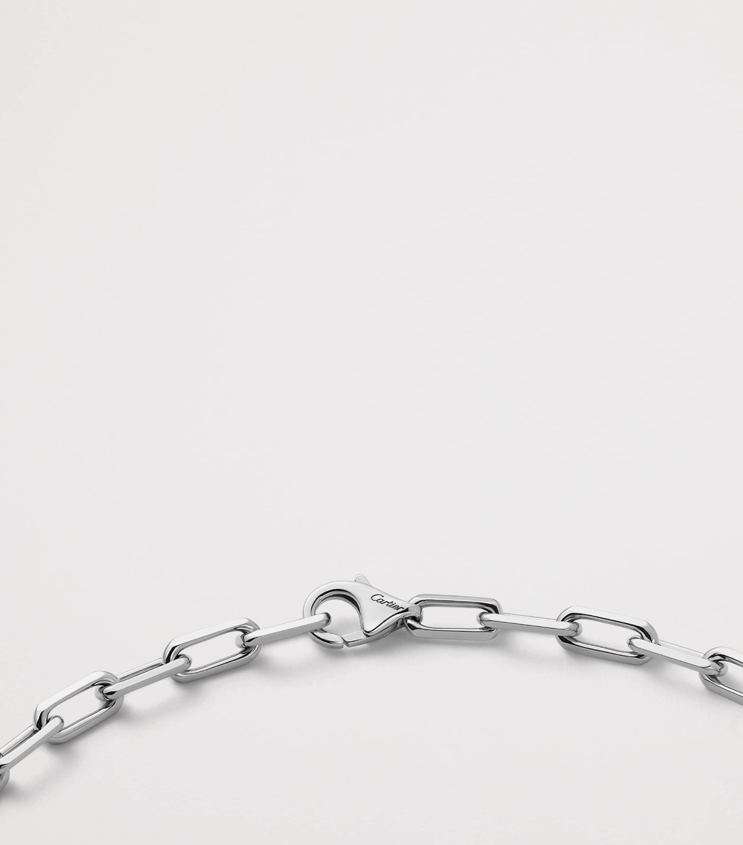 Small White Gold Santos de Cartier Long Chain Necklace WHITE GOLD Image 4