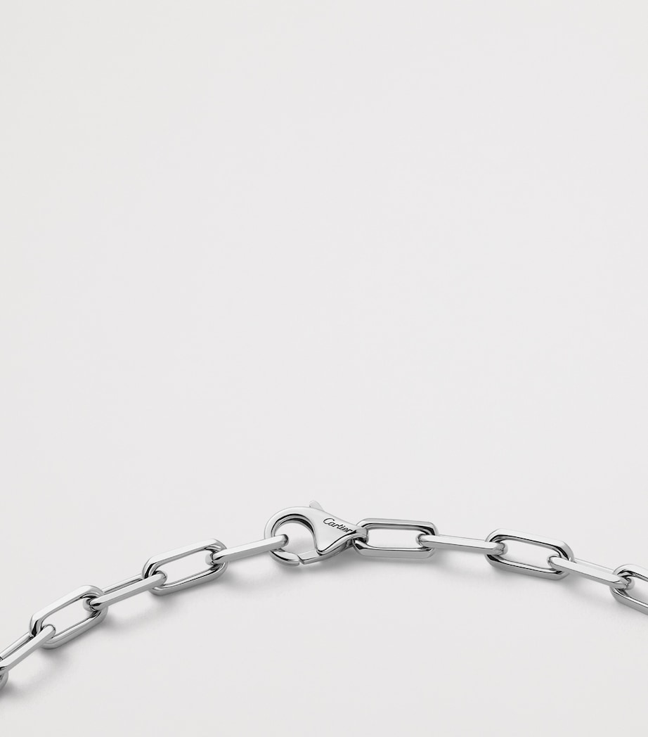 Small White Gold Santos de Cartier Long Chain Necklace WHITE GOLD Image 4