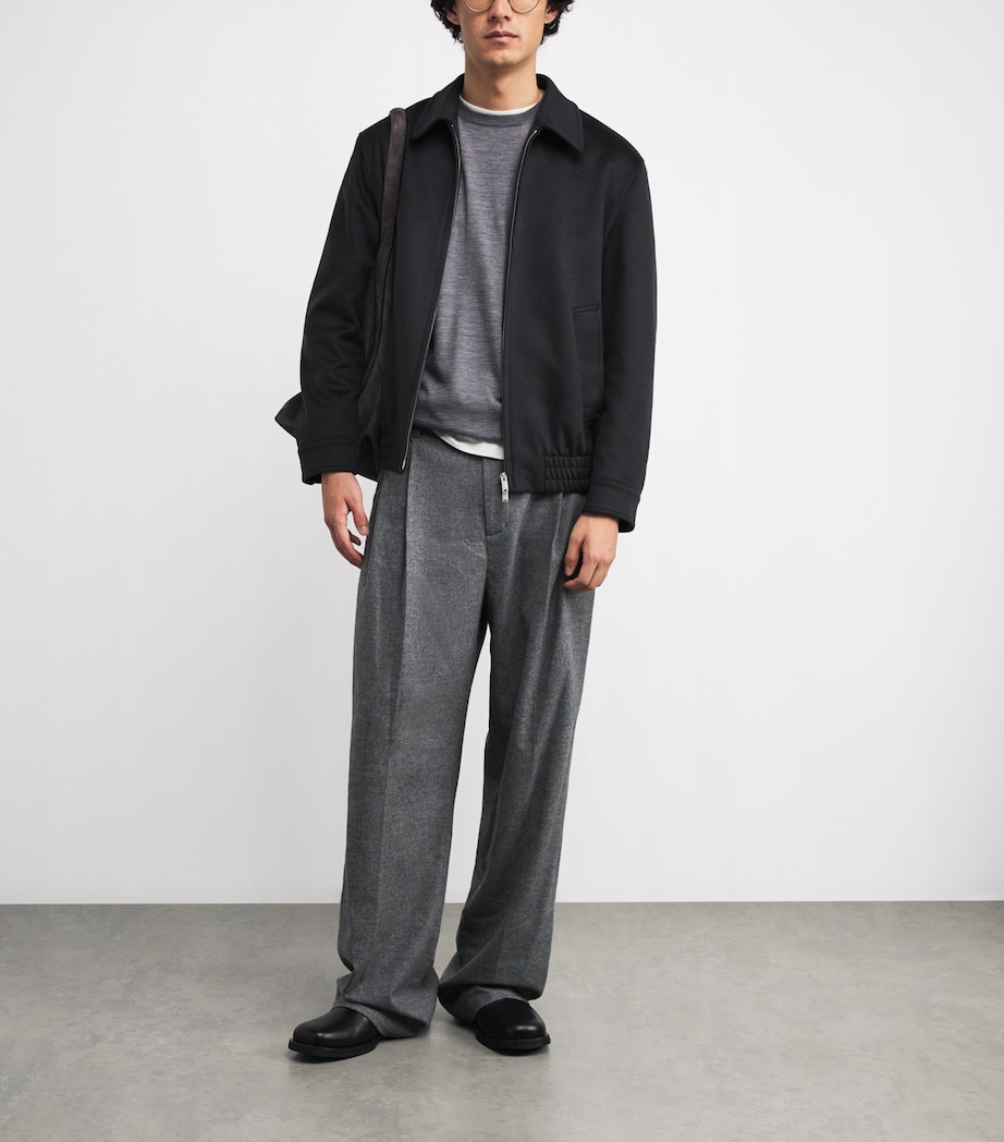 Virgin Wool Crew-Neck Sweater 930-GREY Image 2