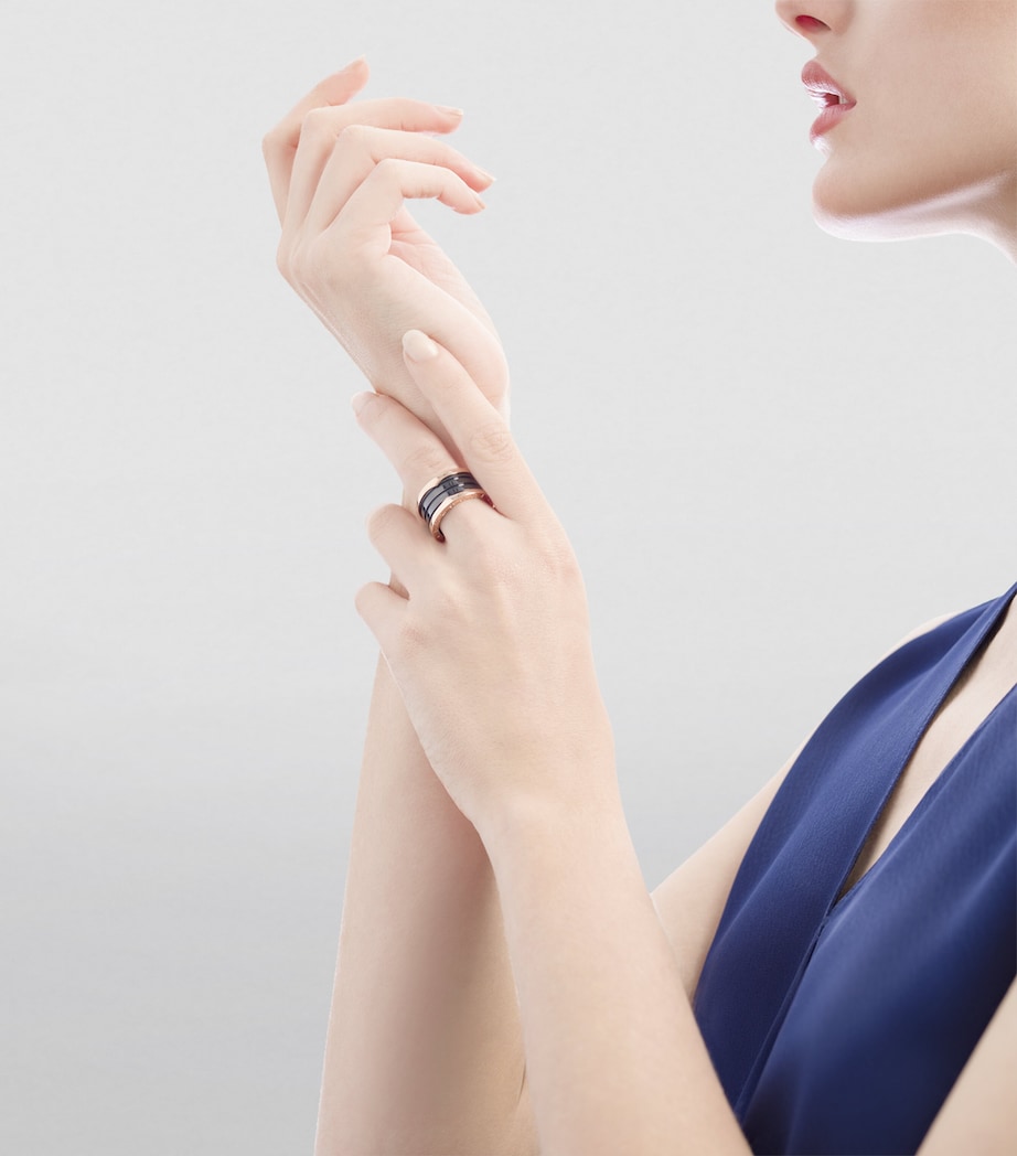 Rose Gold and Blcak Ceramic B.zero1 Four-Band Ring PINK GOLD Image 4