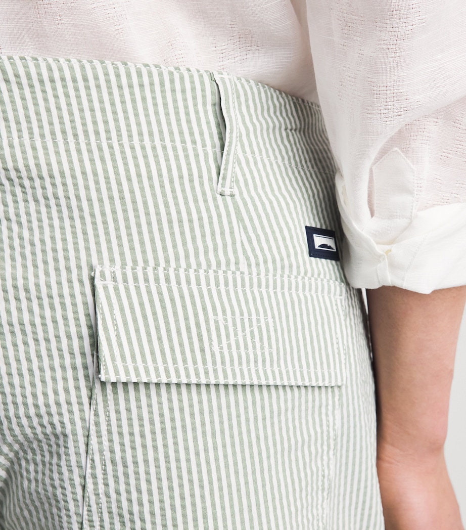 Vilebrequin Mens Seersucker Stripe Bermuda Shorts Kaki Image 3