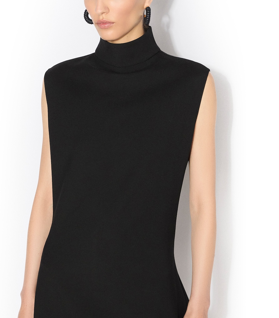 Alaïa Lambskin Tubular Hoop Earrings Marine/or Image 4
