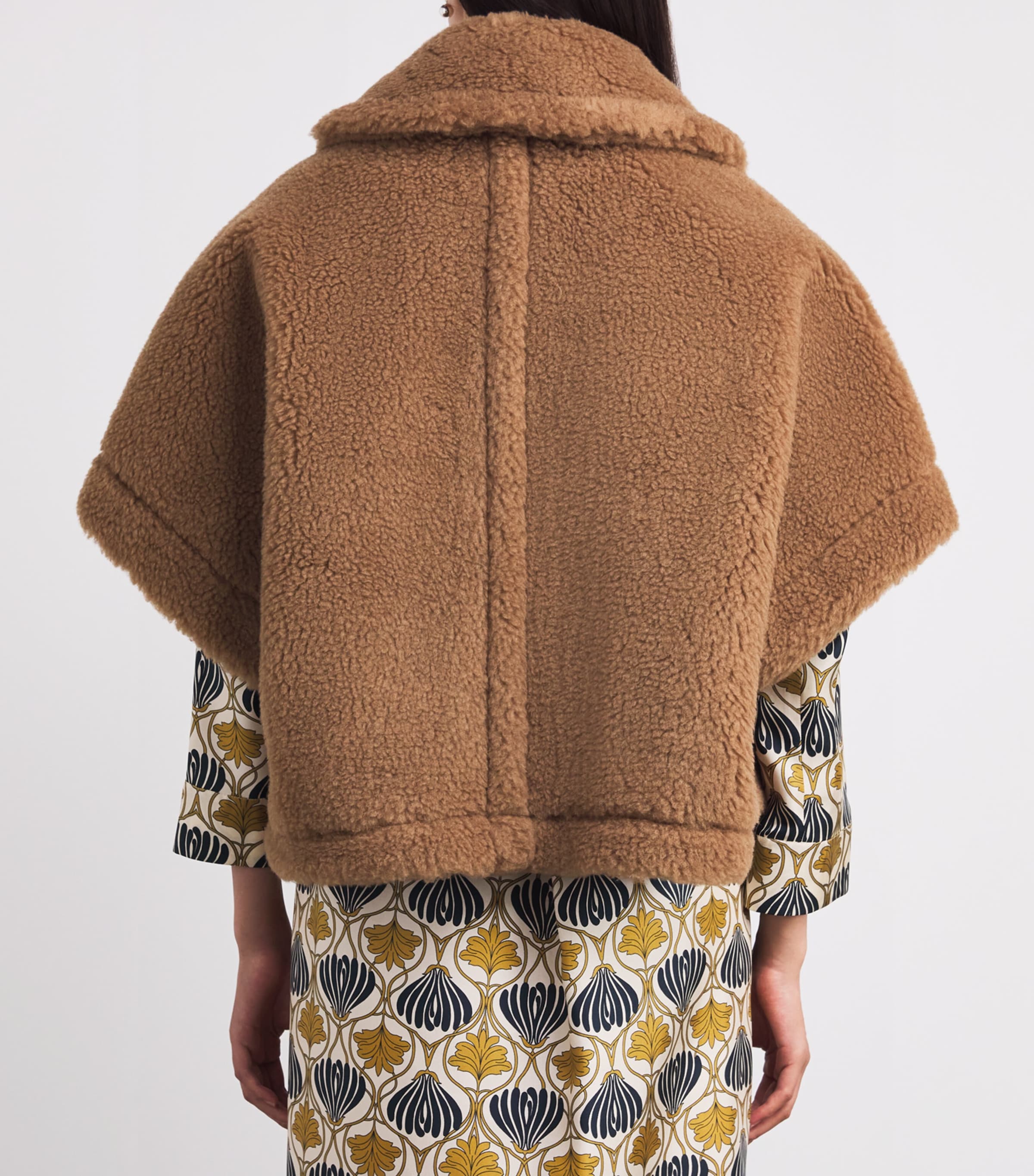 Wool-SIlk Cape Coat CAMEL Image 4