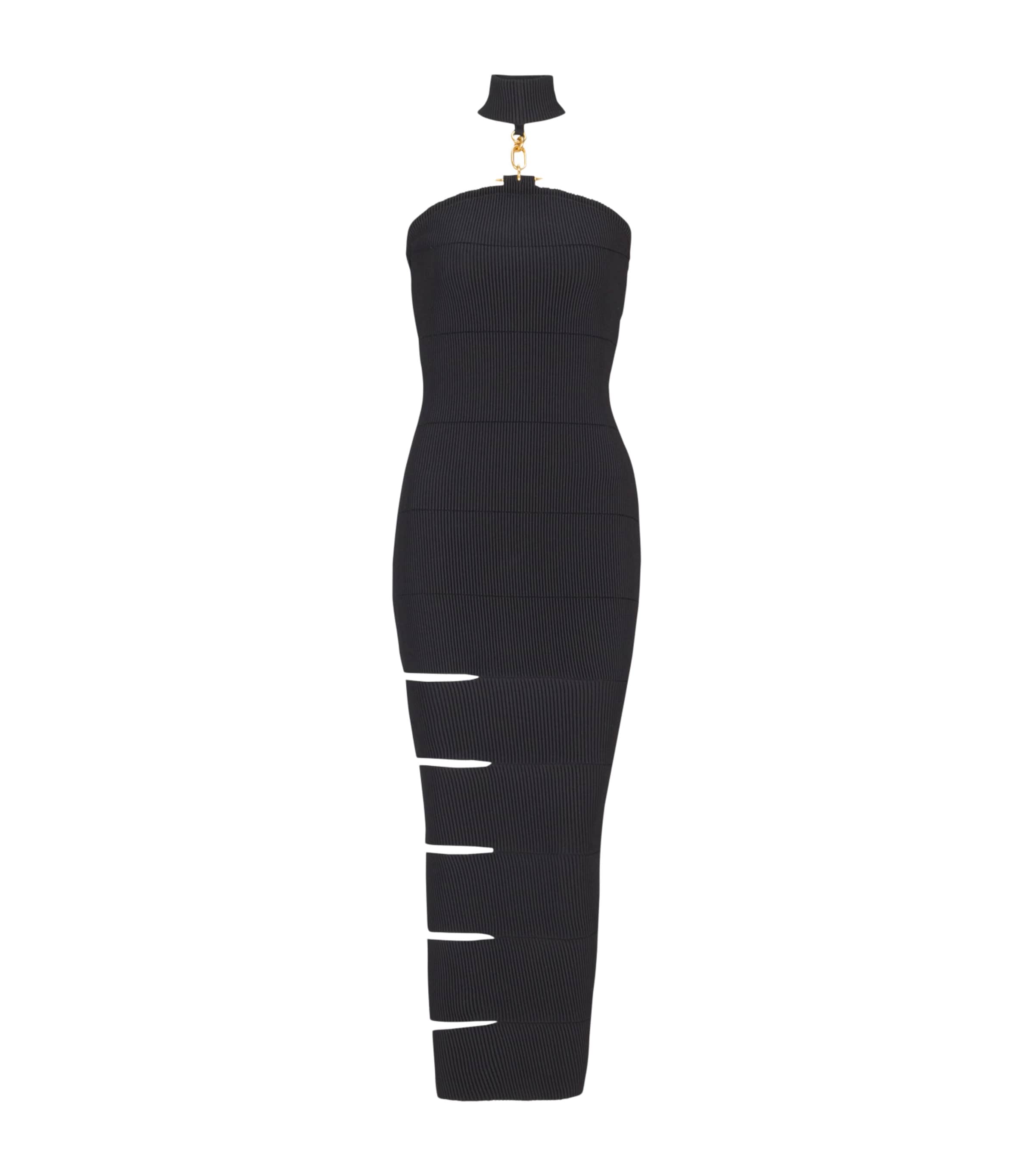 Ribbed Sleeveless Maxi Dress 0PA NOIR Image 1
