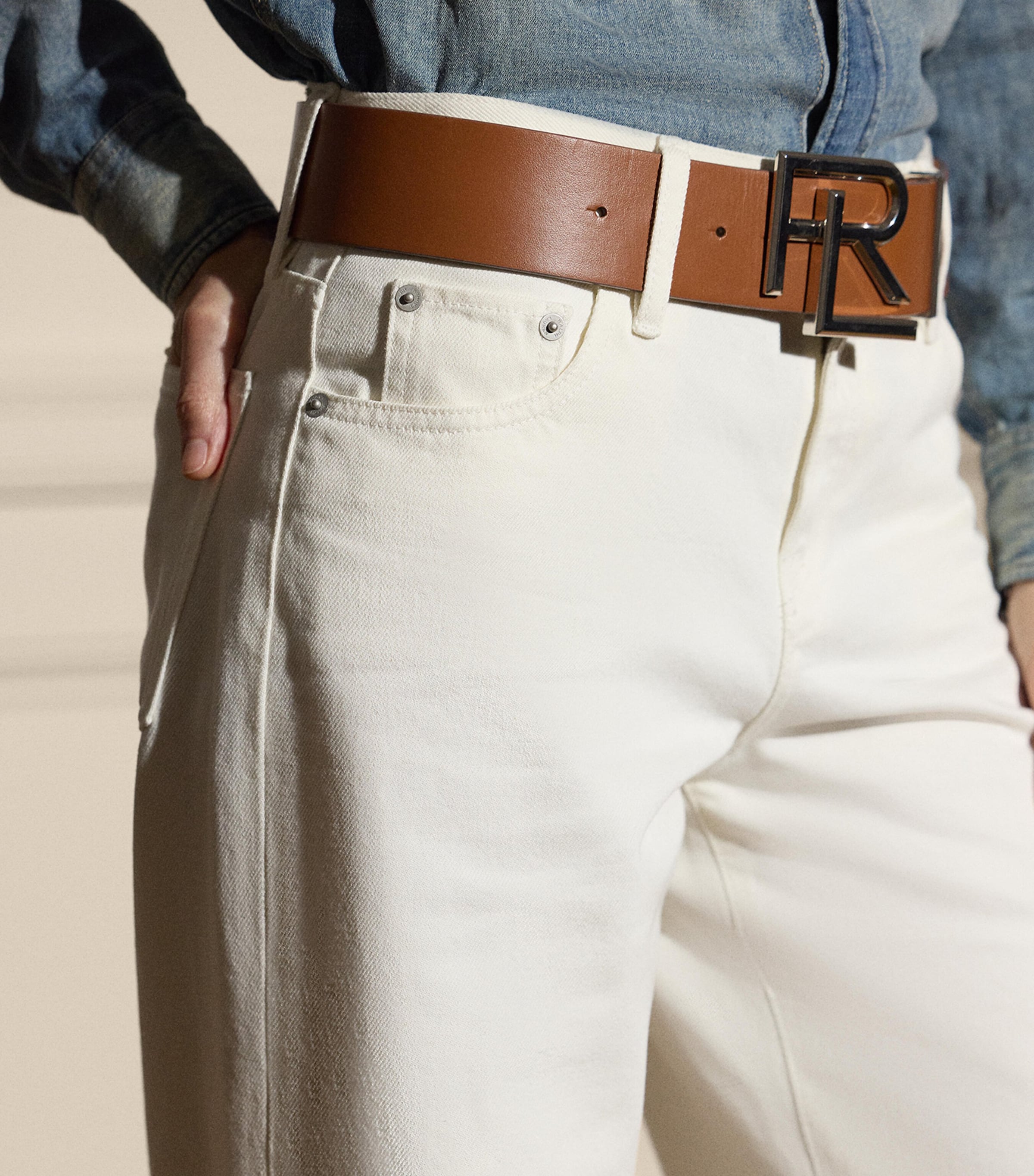 Mercer Wide-Leg Mid-Rise Jeans GLACIAL WHITE Image 2