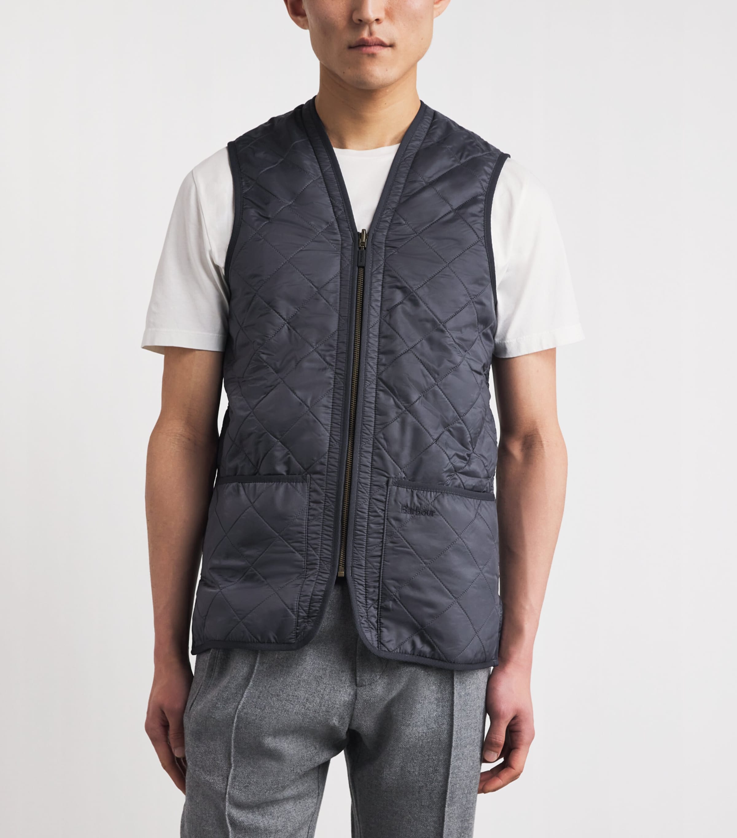 Barbour Navy Polarquilt Zip-In Gilet Liner | Harrods US