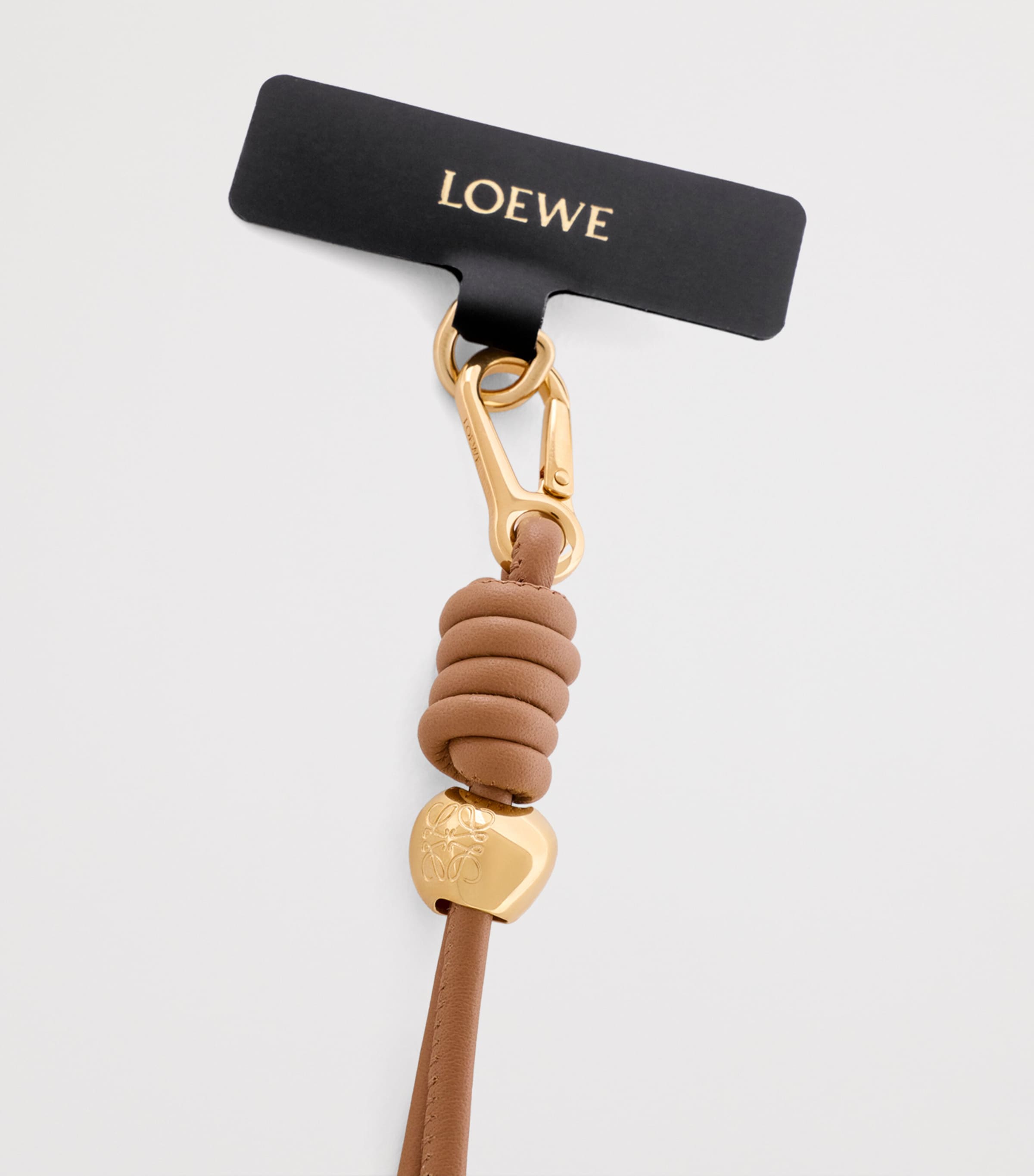 LOEWE Leather Pebble Phone Strap Mocha Image 2