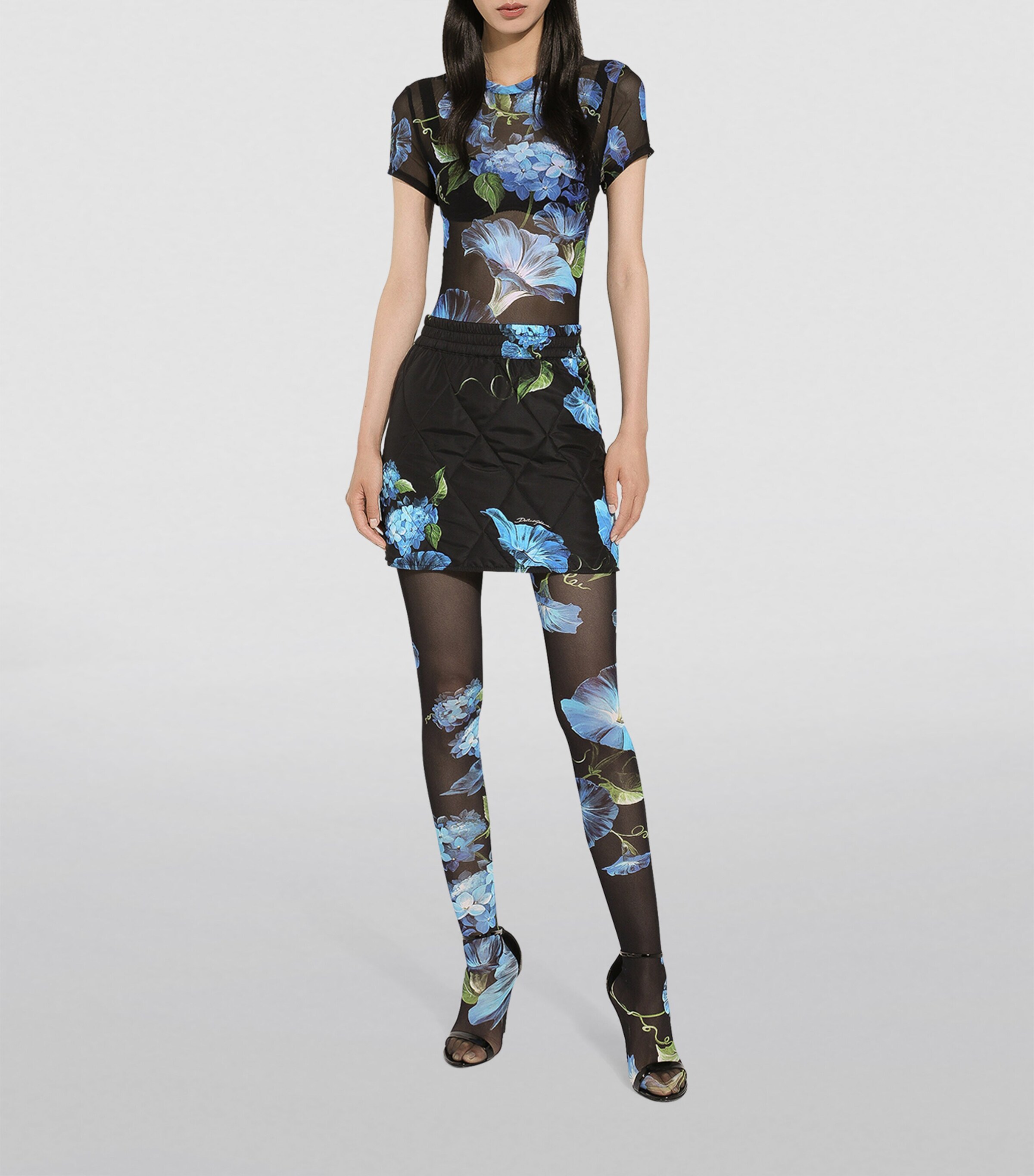 Floral Quilted Mini Skirt HN4YH-CAMPANULE FDO Image 2