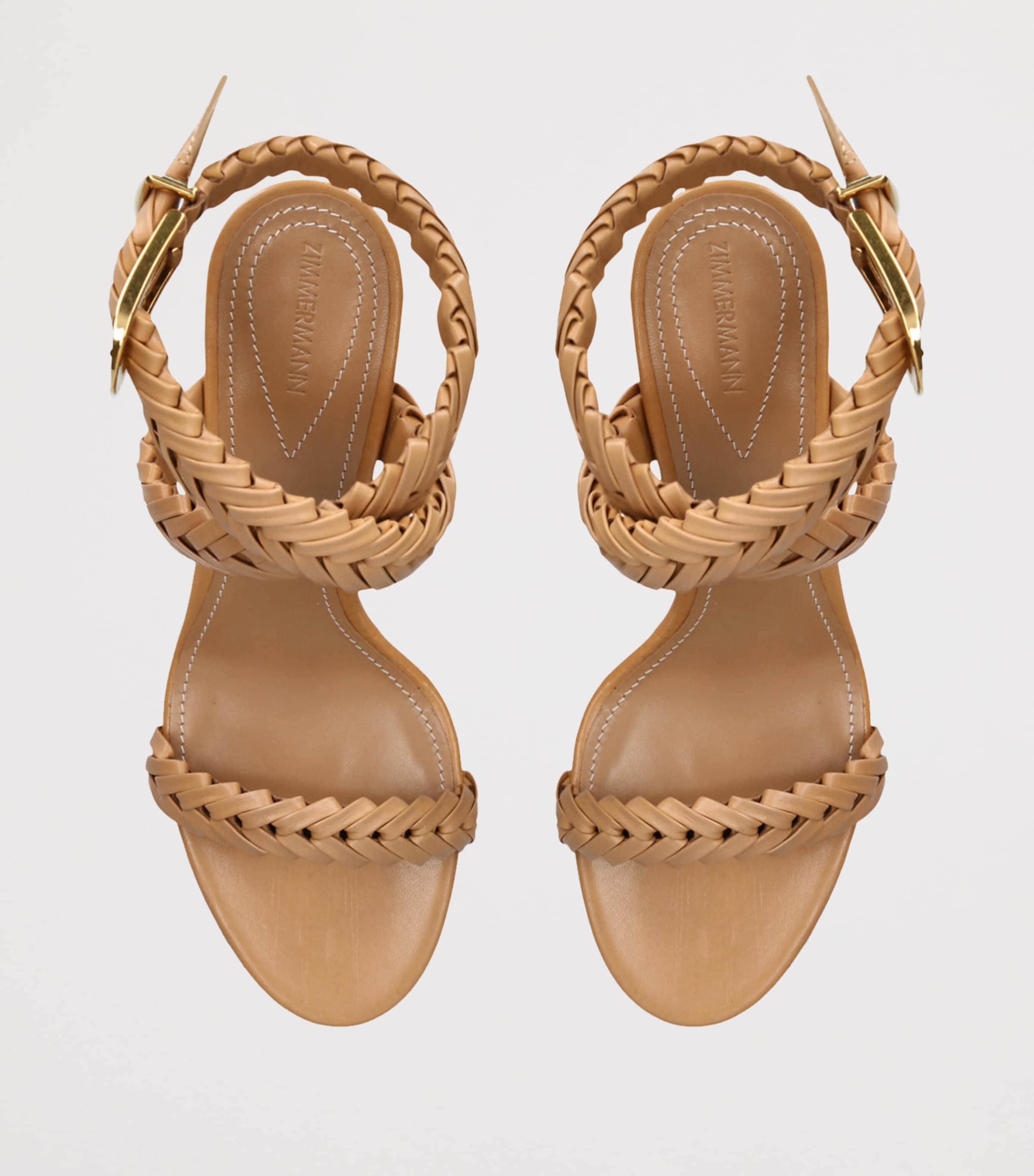 Calf Leather Helix Sandals 75 BEIGE Image 6
