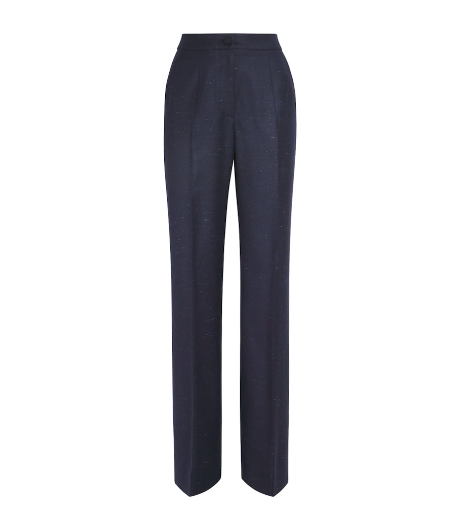 Wool-Blend Tailored Trousers DRK NAVY W LGHT BLUE Image 1