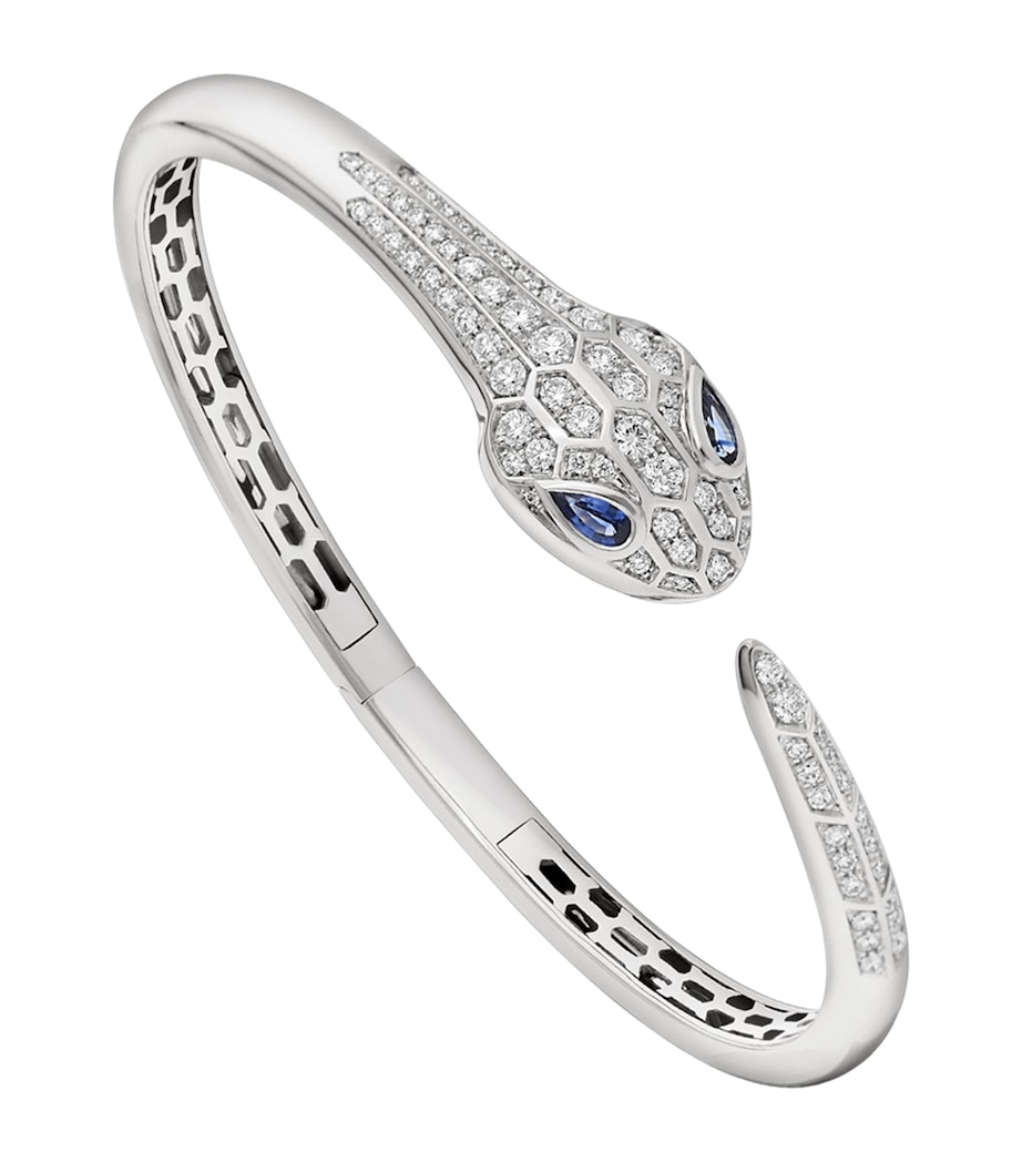 White Gold, Diamond and Sapphire Serpenti Bangle WHITE GOLD Image 1