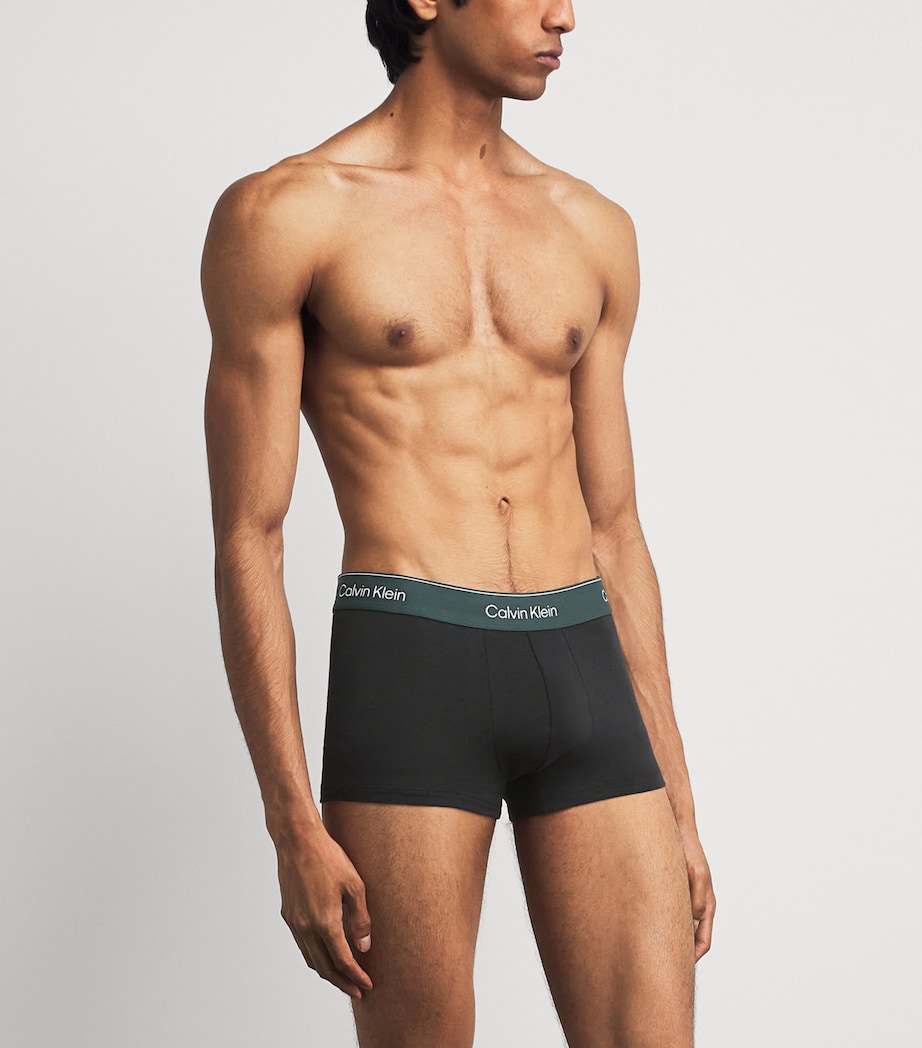 Calvin Klein Mens Cotton Stretch Icon Trunks (Pack of 3) Black/peach/grey Image 2