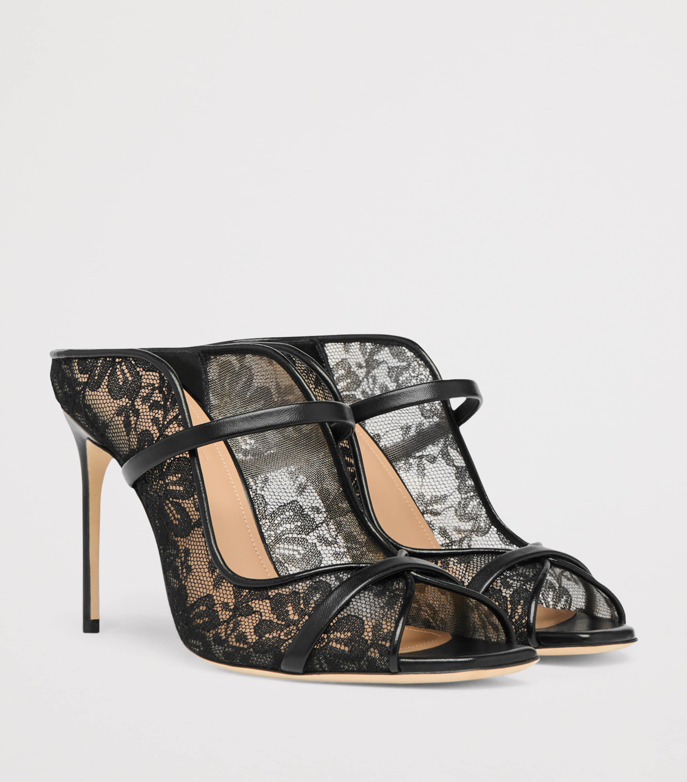 Lace Noah Heeled Sandals 90 BLACK Image 3