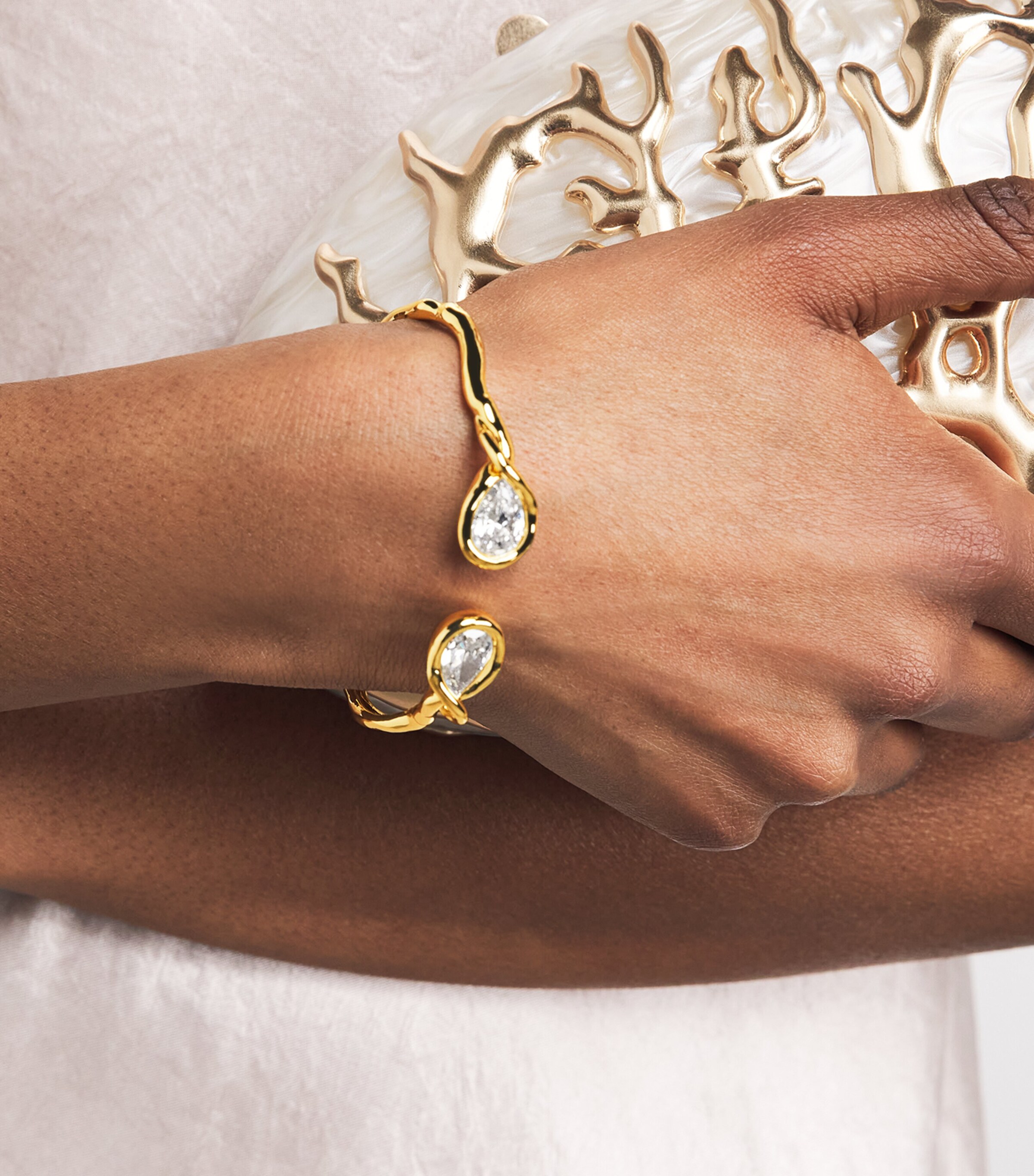 Alexis Bittar Gold-Plated Astarales Hinge Bracelet Gold Image 2