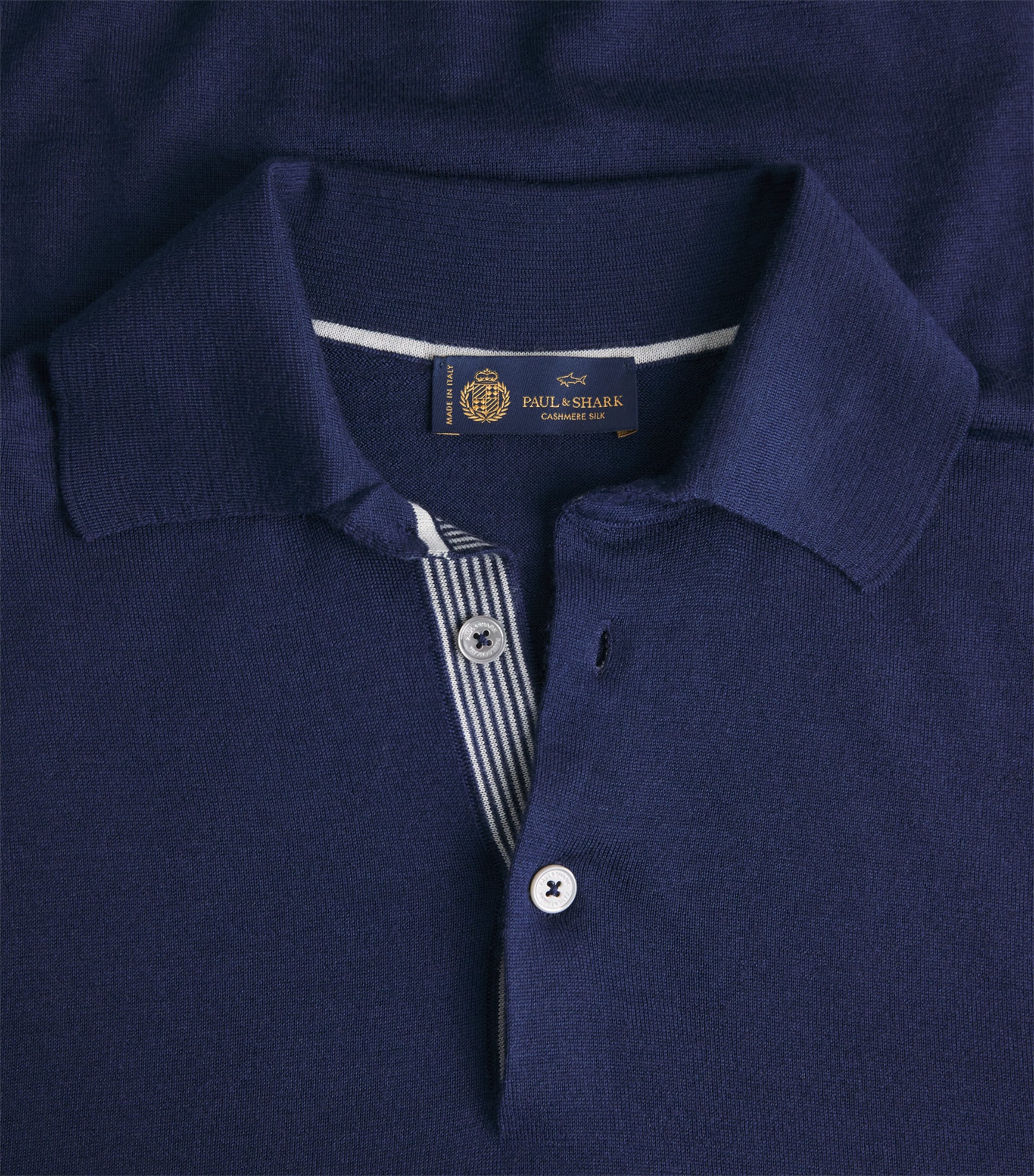 Cashmere-Silk Polo Shirt 193 DARK BLUE Image 5