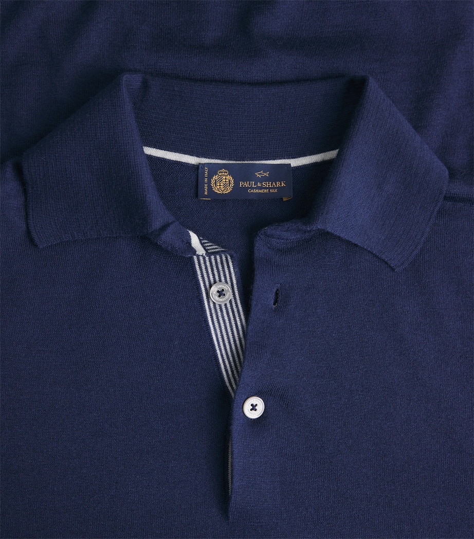 Cashmere-Silk Polo Shirt 193 DARK BLUE Image 5