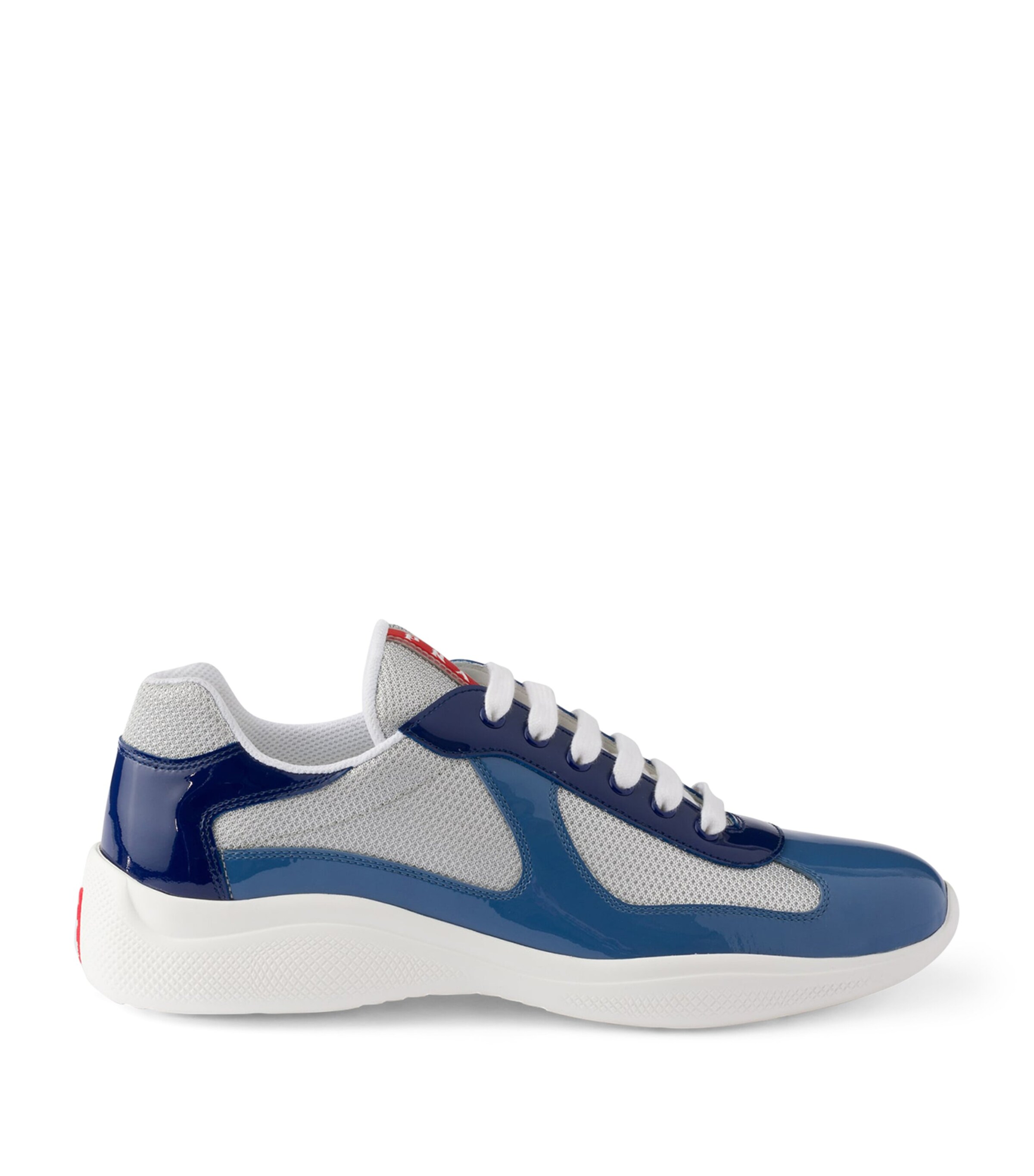 Prada Patent Leather-Mesh America's Cup Sneakers Blue Image 1