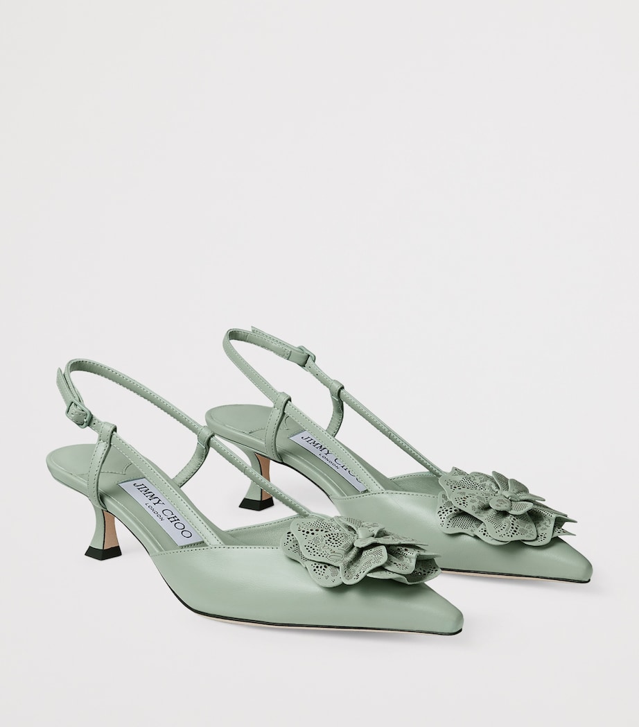 Mimmi 50 Leather Slingback Mules VERDE/VERDE Image 2