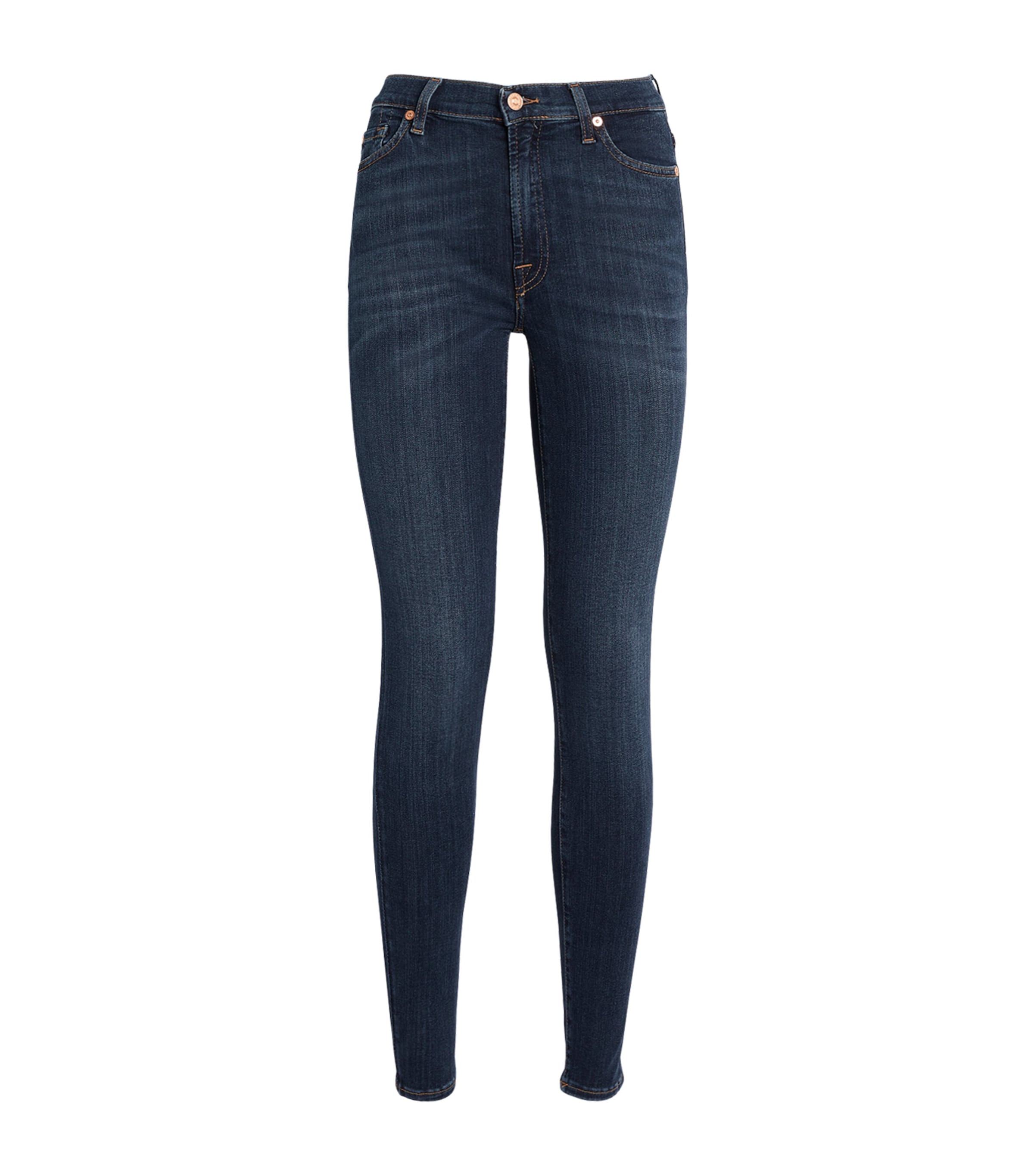 7 For All Mankind Slim Illusion Luxe Skinny Jeans In Blue