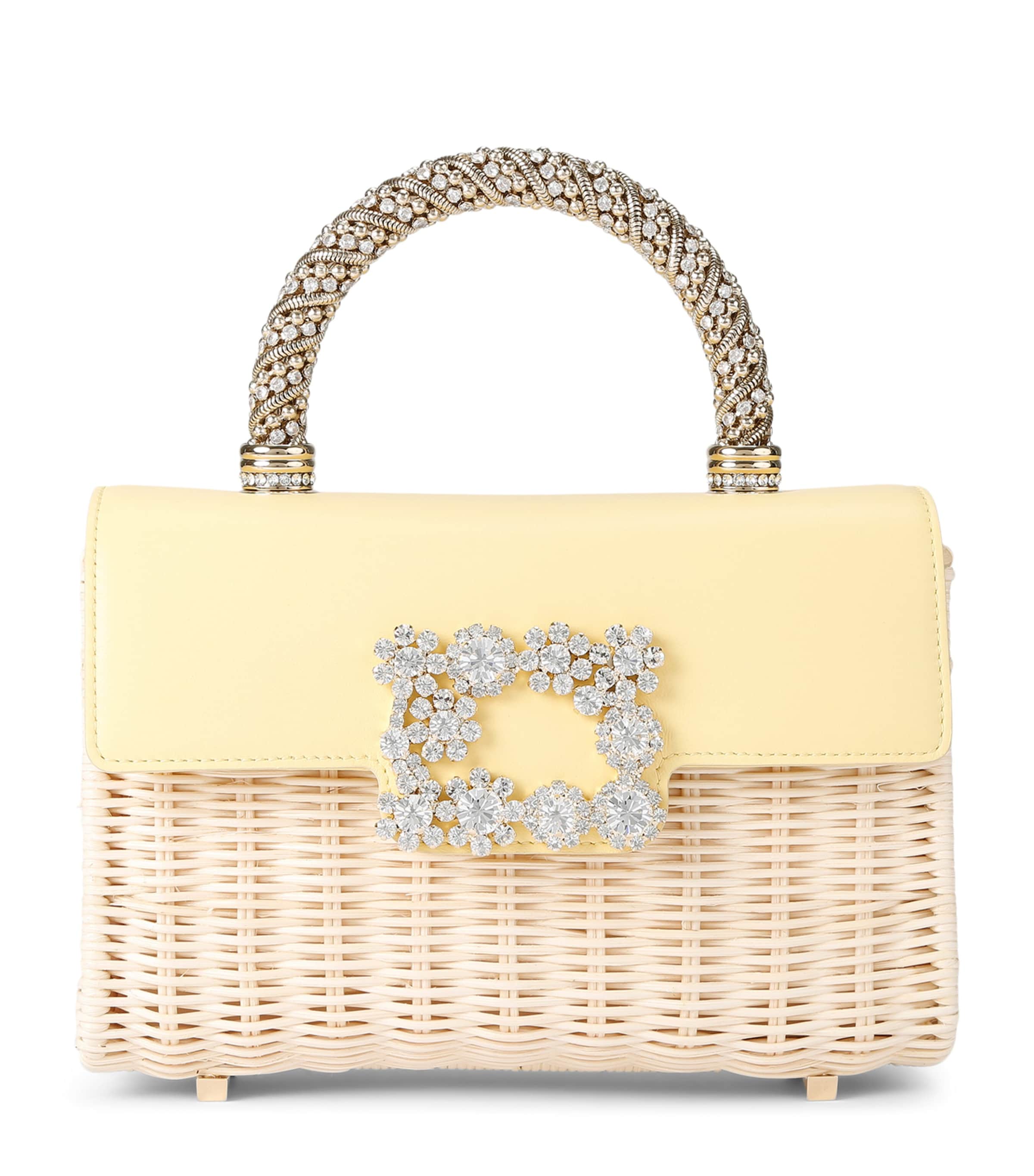 Roger Vivier Mini Rattan Top-Handle Bag Beige Oth Image 1