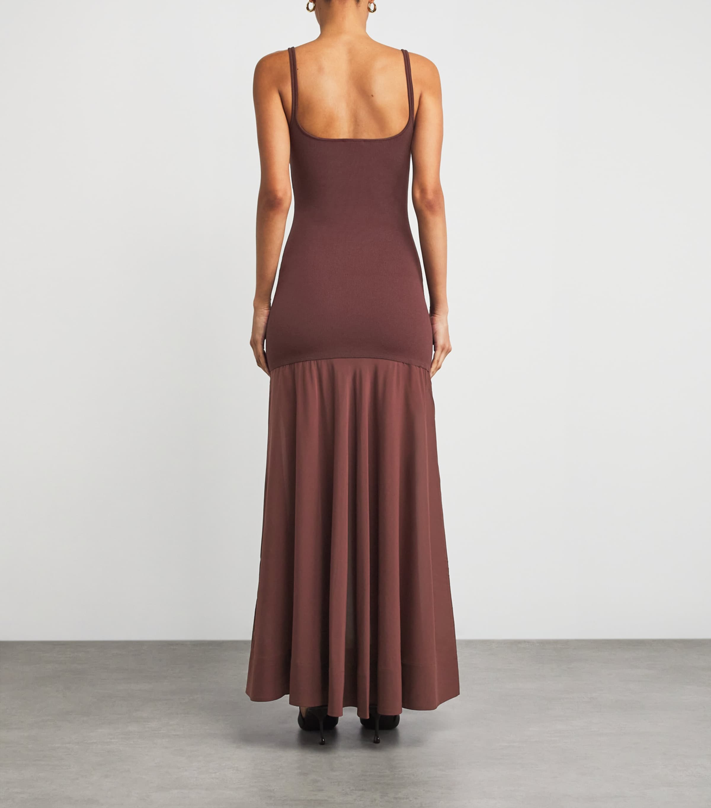 Sheer-Hem Maxi Dress LIQUEUR Image 3