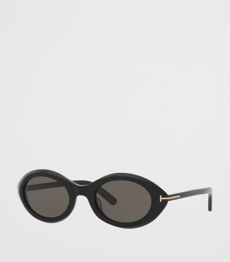 TOM FORD FT1186 Oval Sunglasses Black Image 2