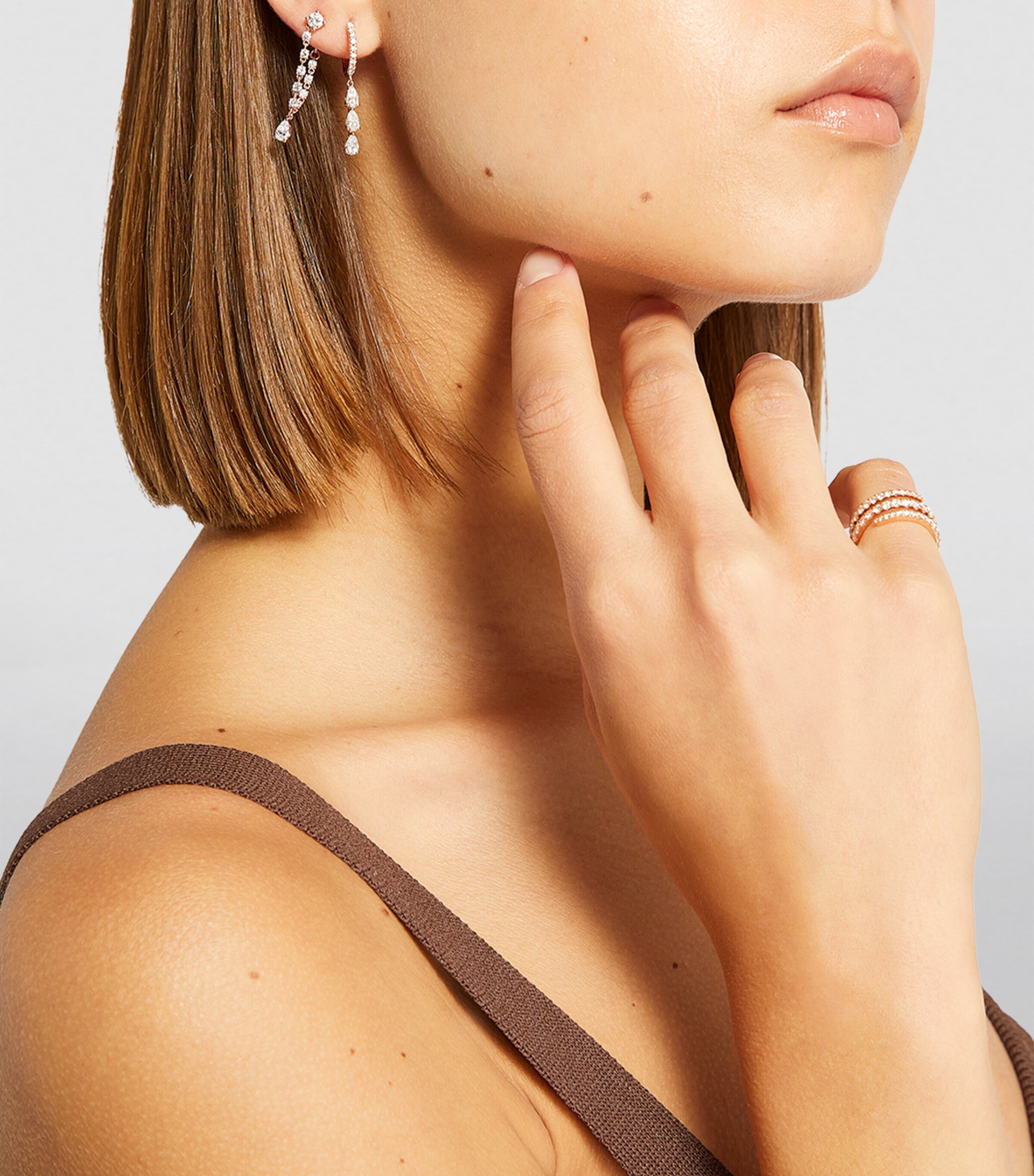 Anita Ko Rose Gold and Diamond Olivia Loop Earring Rose Gold Image 4