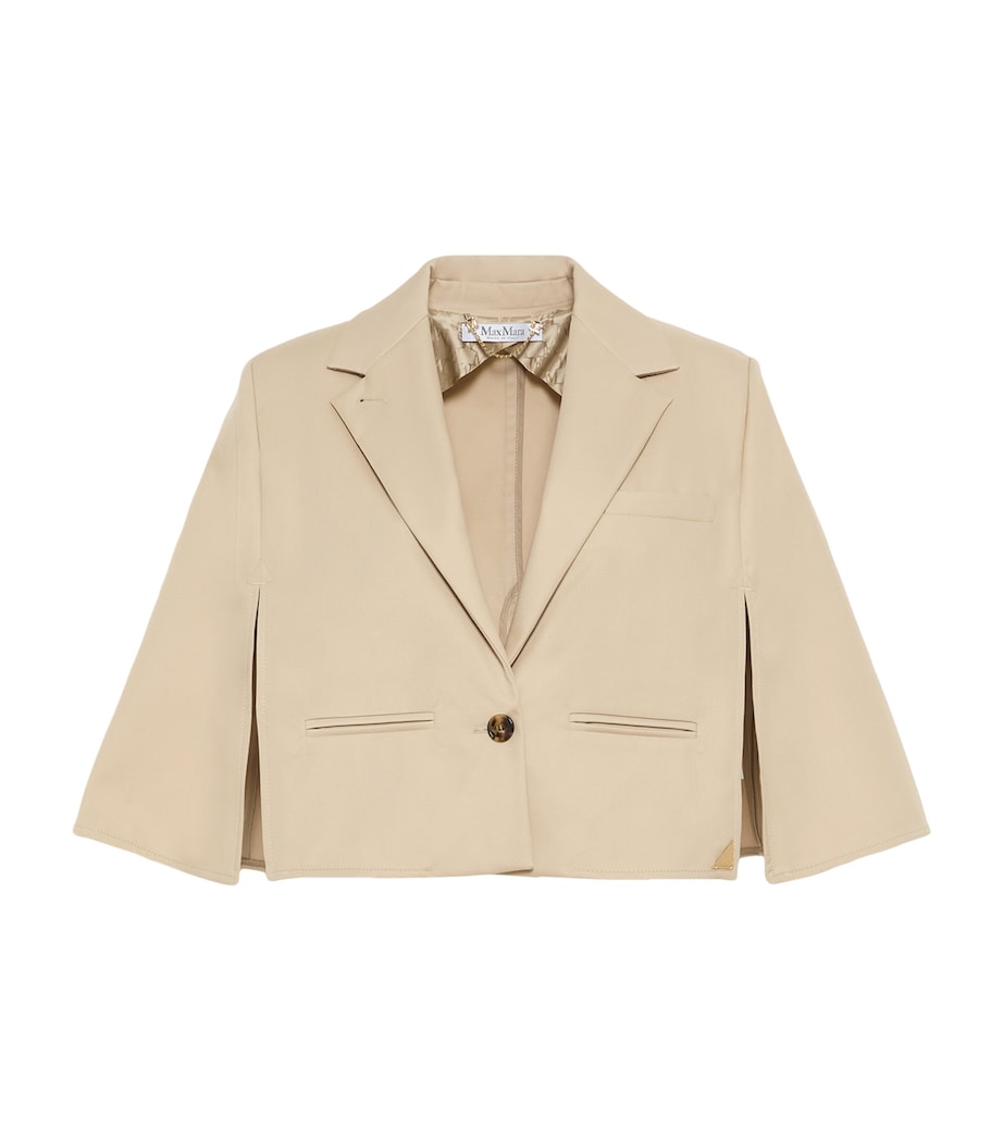 Max Mara Womens Cotton Gabardine Water-Repellent Cape Stone Image 1