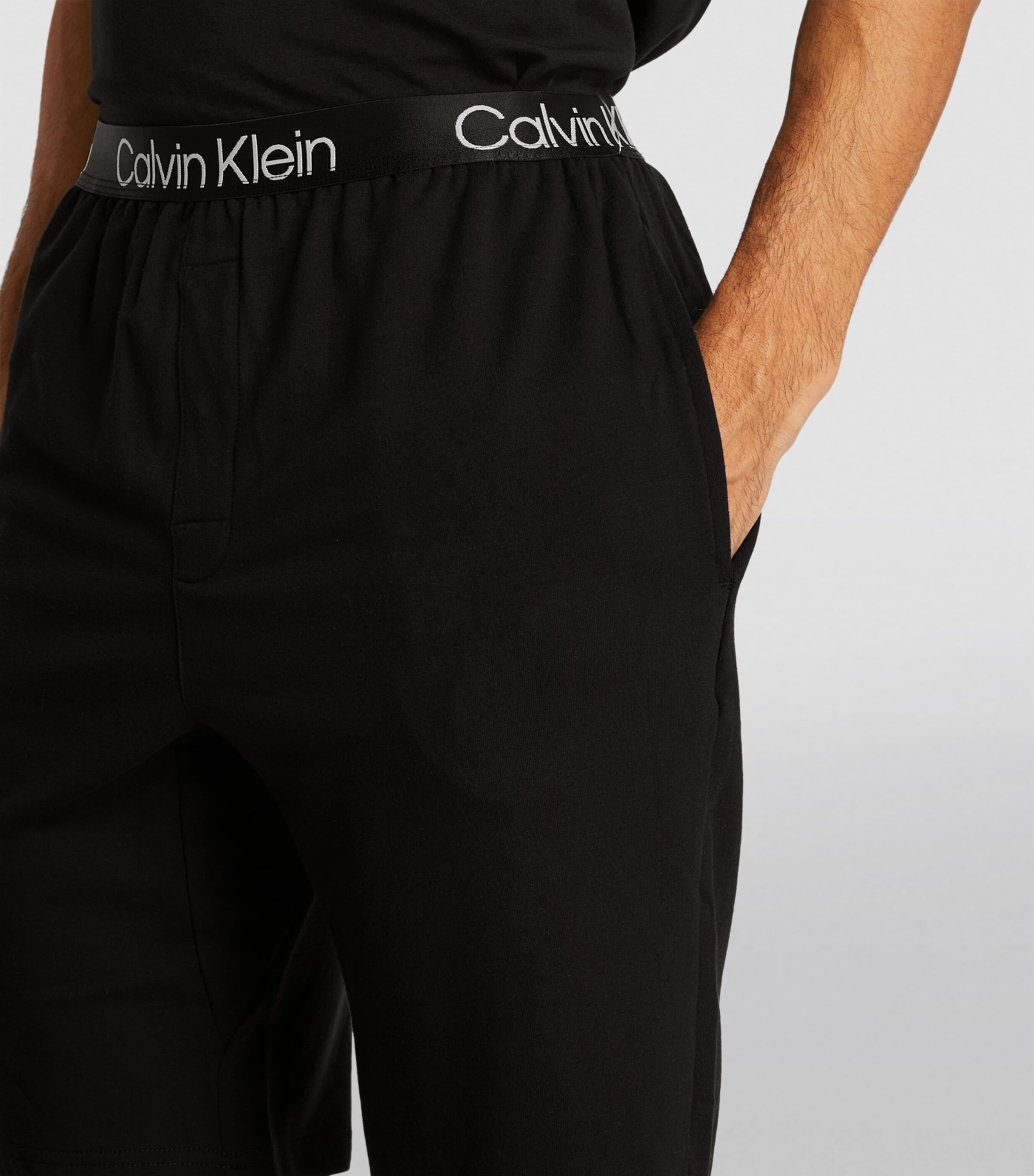 Calvin Klein Mens Modern Structure Lounge Shorts Black Image 6