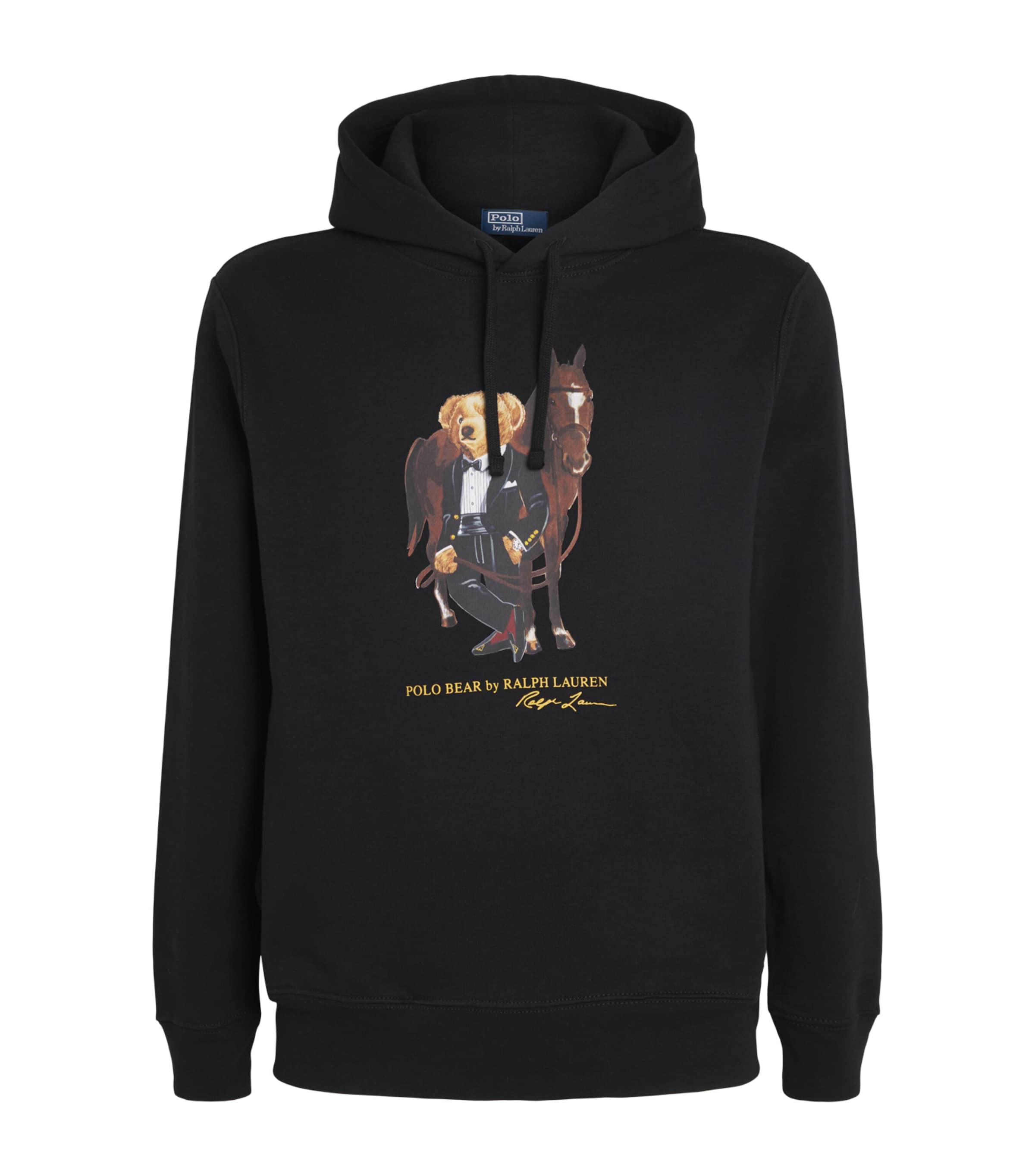 Polo Ralph Lauren Black Cotton-Blend Polo Bear Hoodie | Harrods US