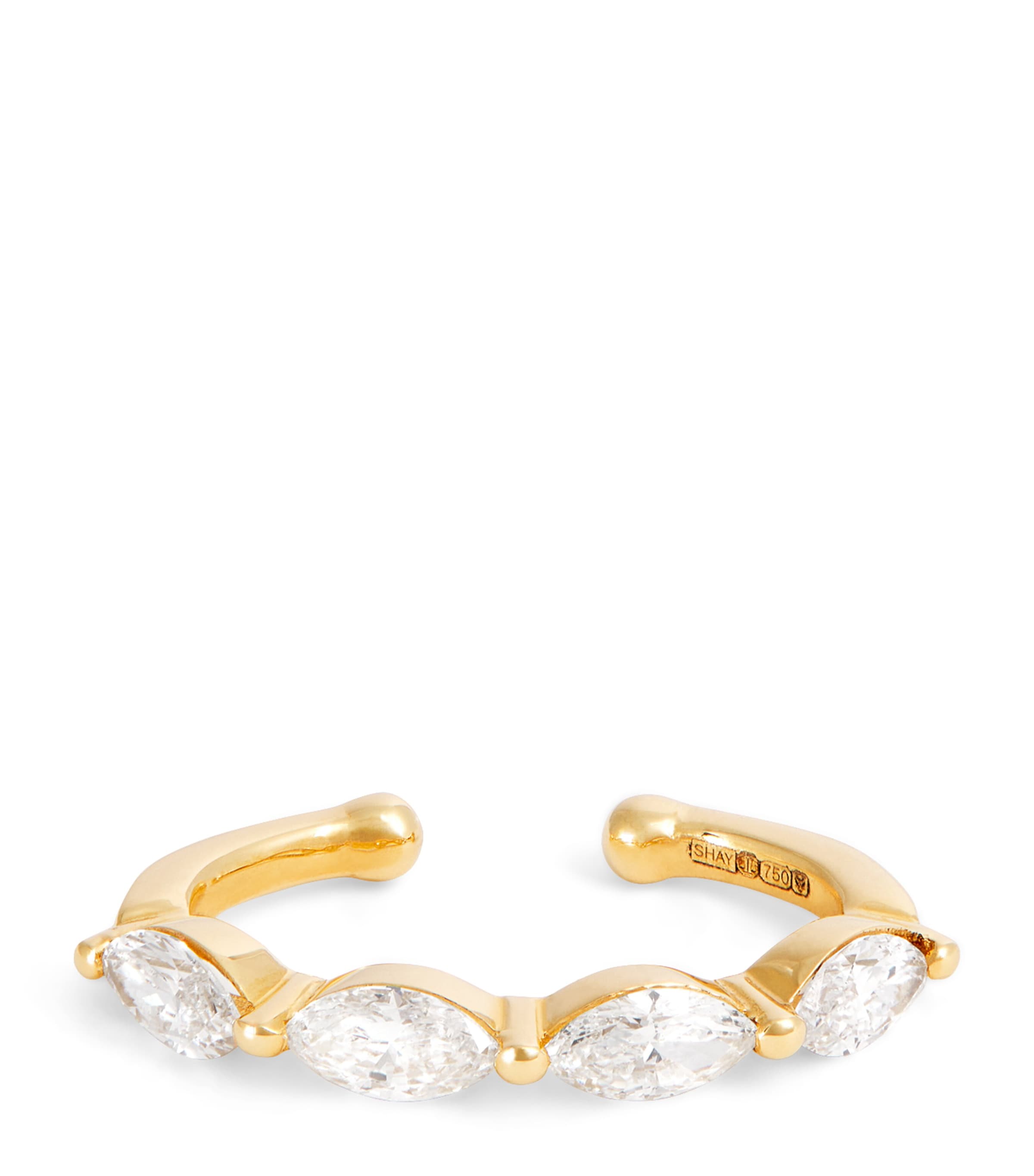 Shay Yellow Gold And Diamond Marquise Single Ear Cuff In Gold