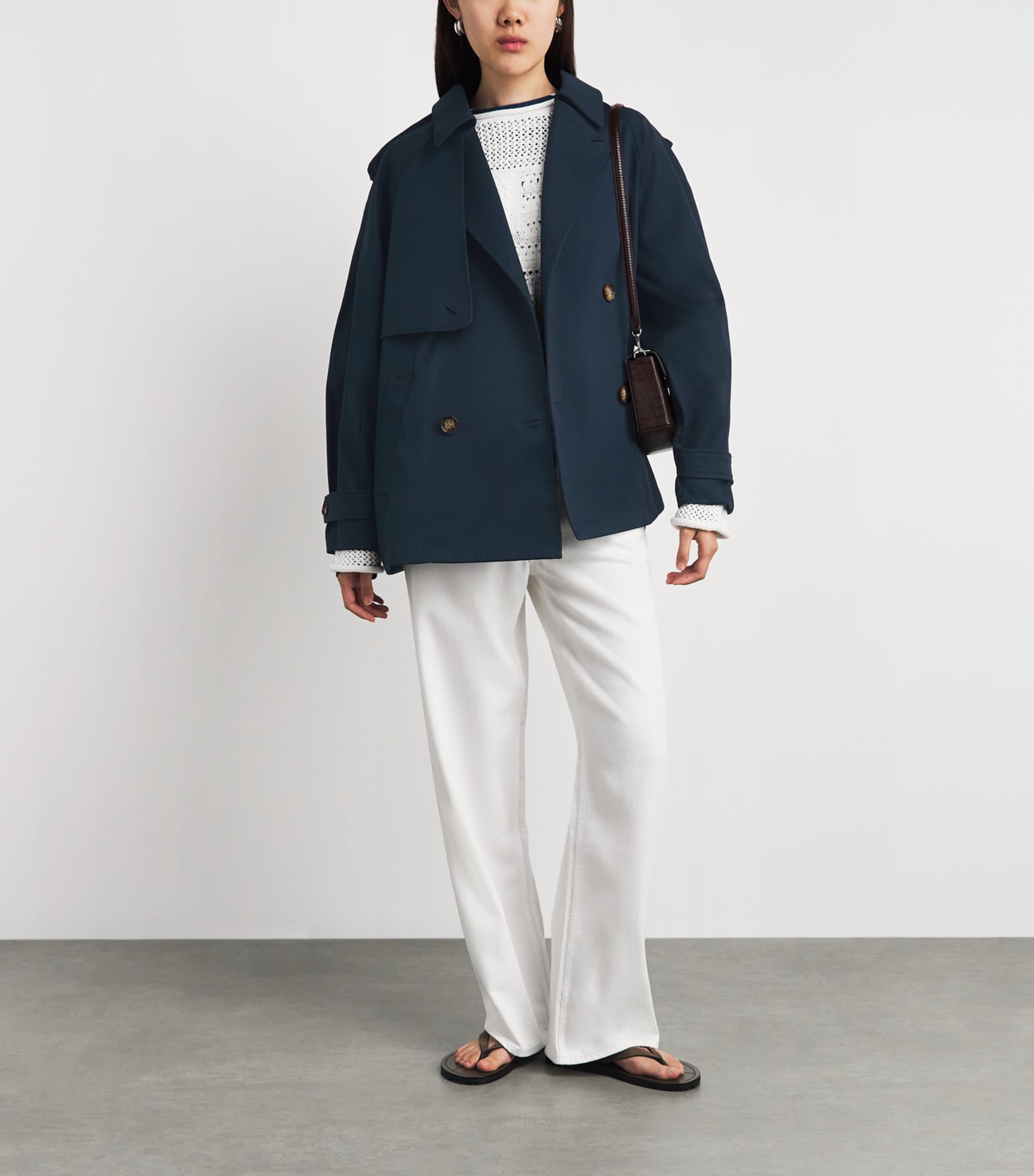 Polo Ralph Lauren Womens Cotton Balloon Trench Coat Rl Navy Image 2