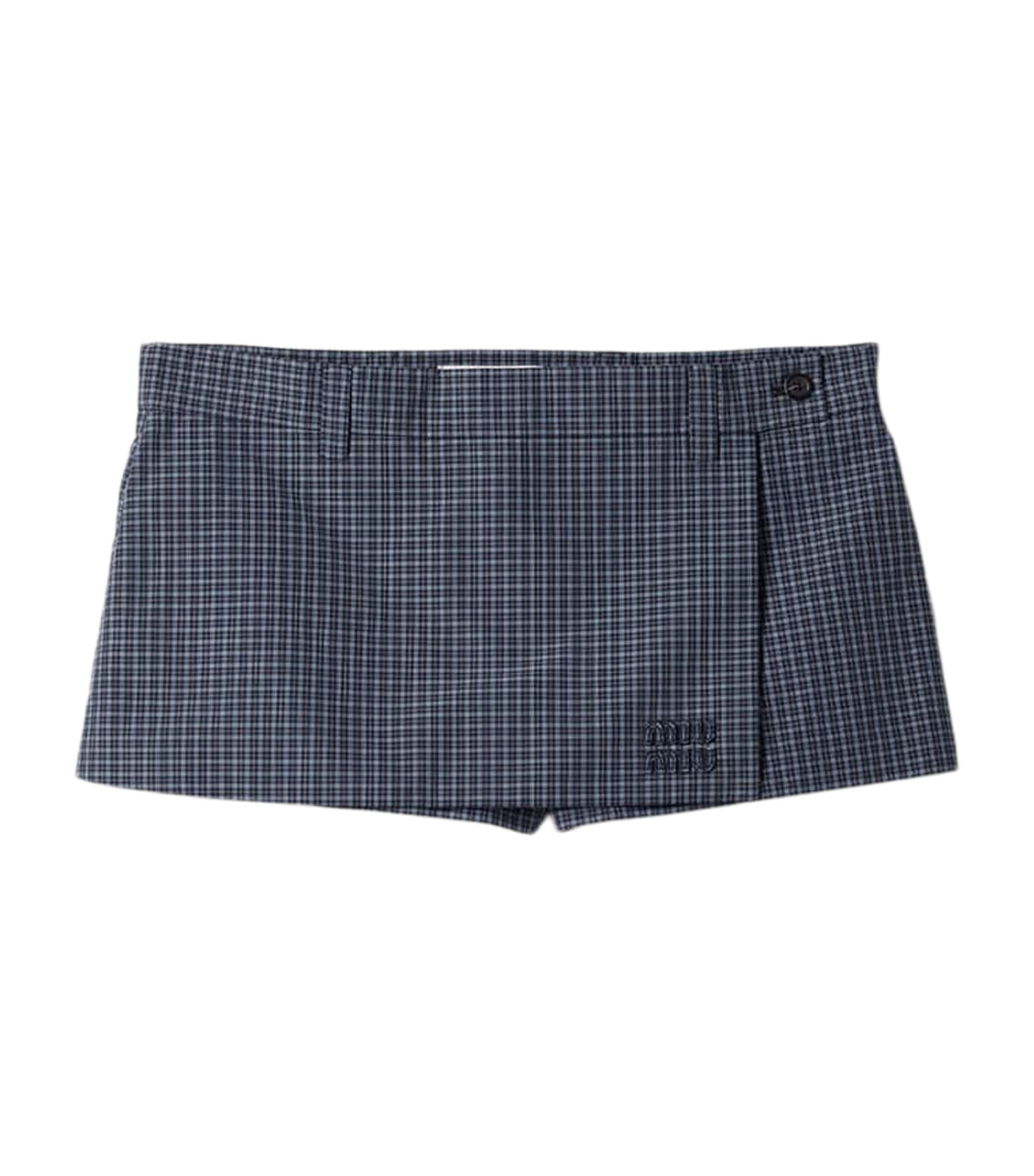 Miu Miu Womens Check Mini Skort Image 1