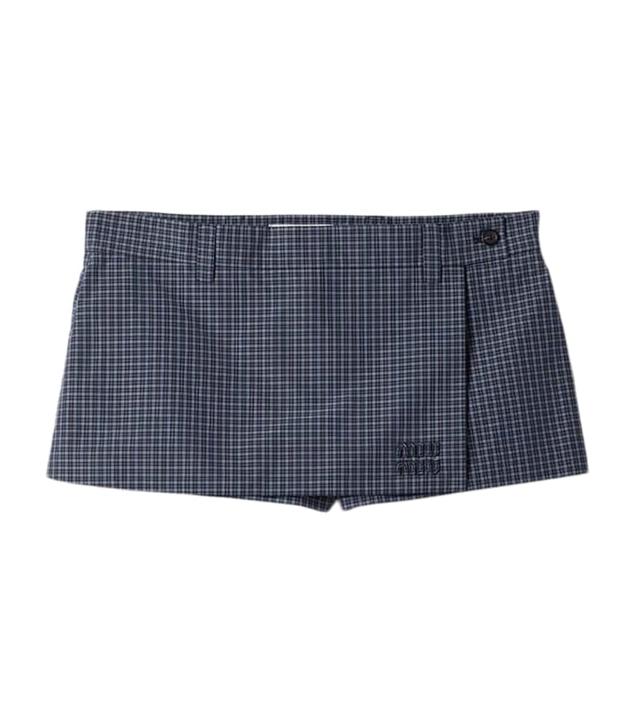 Miu Miu Womens Check Mini Skort Image 1
