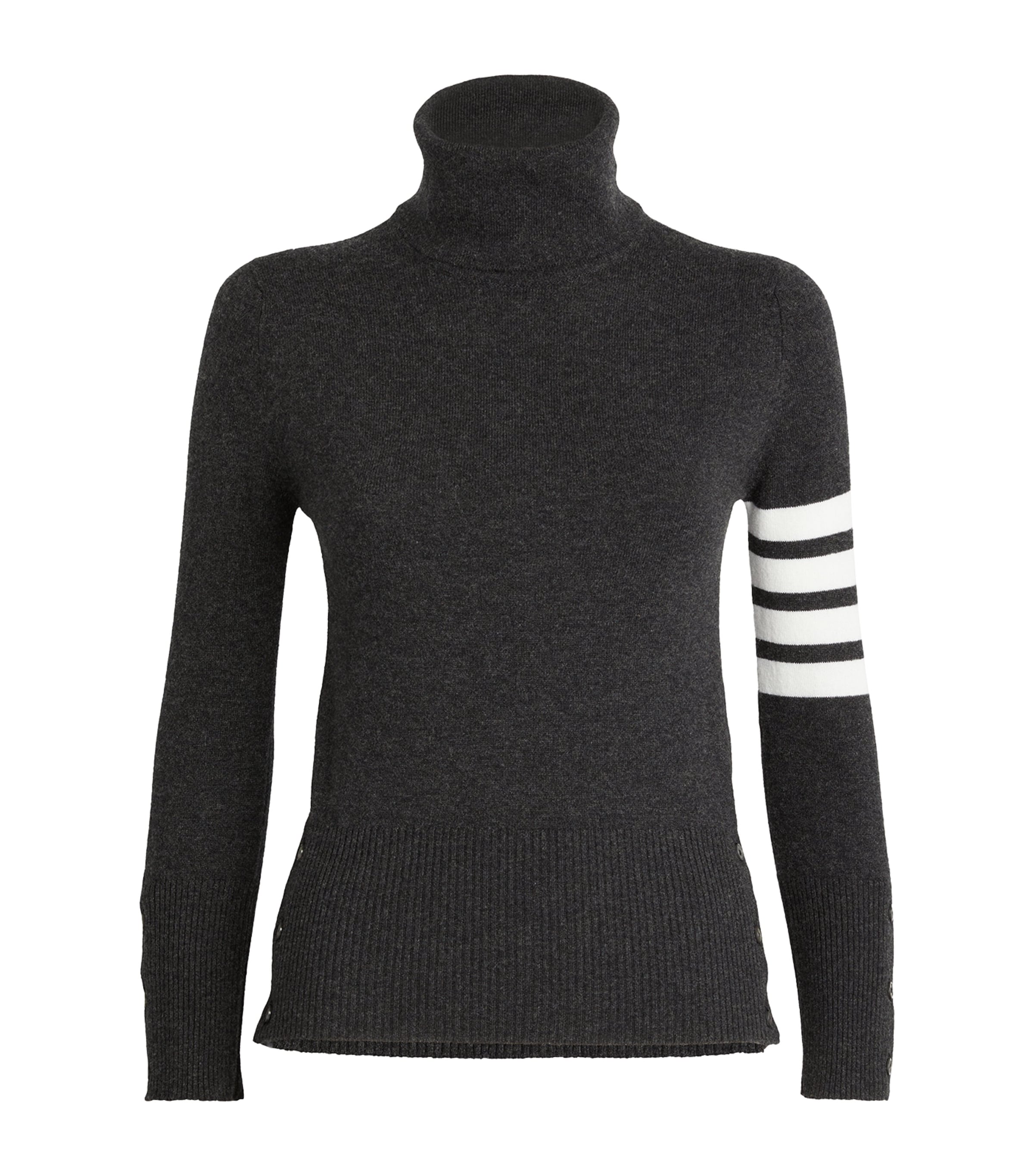 Thom Browne Cashmere 4-bar Rollneck Sweater In Grey