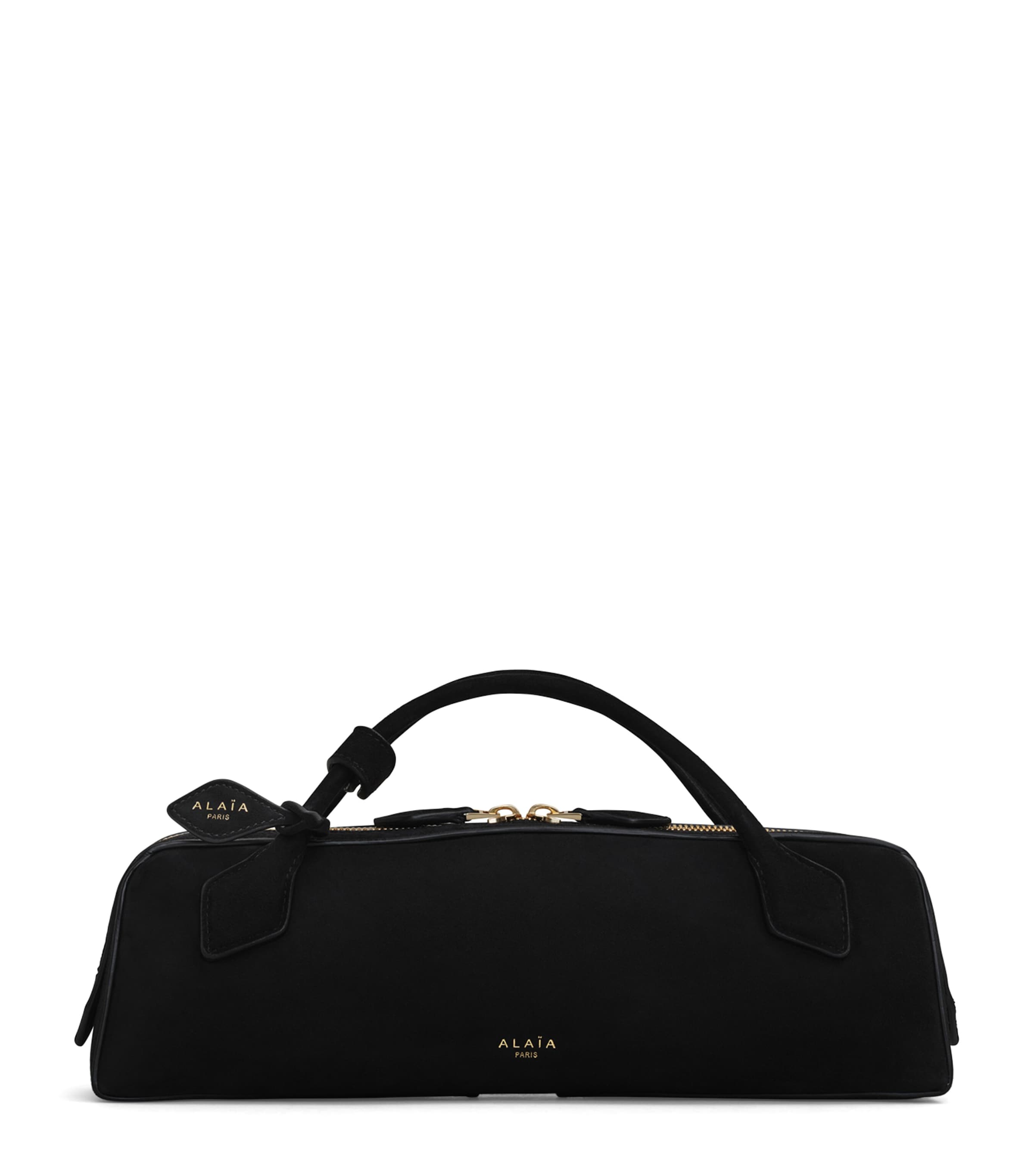 Alaïa Suede Le Teckel Top-handle Bag In Black