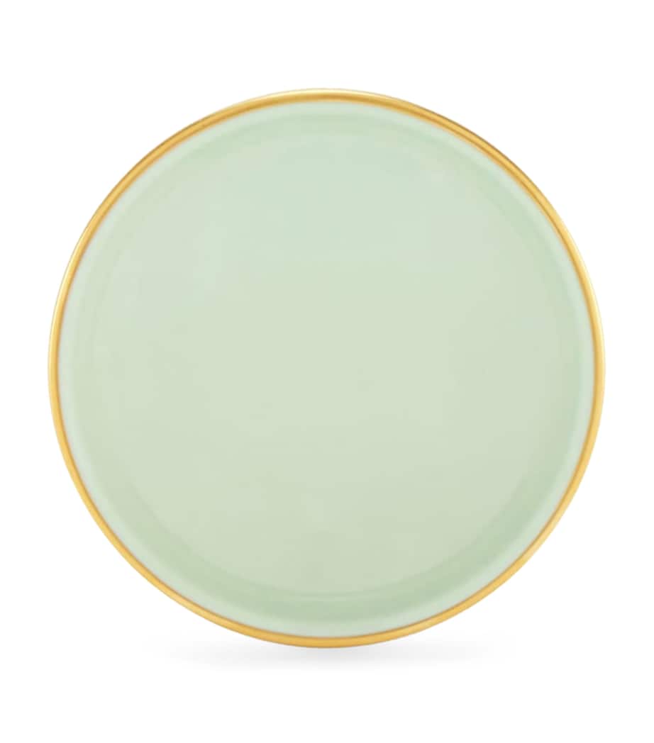 GINORI 1735 Porcelain Colonna Diva Verde Butter Dish (10cm) Image 1