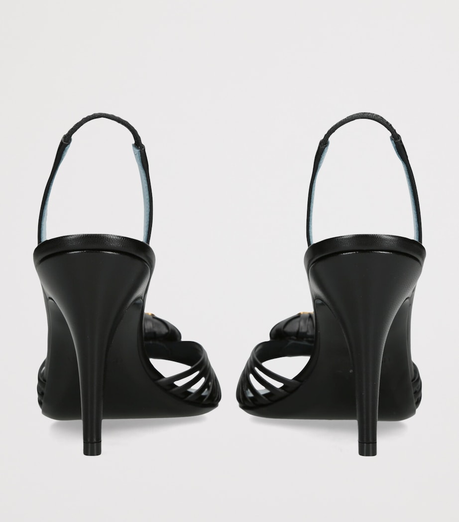 Leather Royal Slingback Heels 85 BLACK Image 2