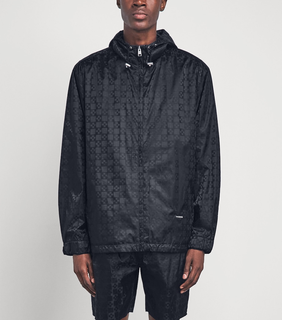 Sandro Paris Mens Technical Fabric Jacquard Jacket Dark Grey Image 4
