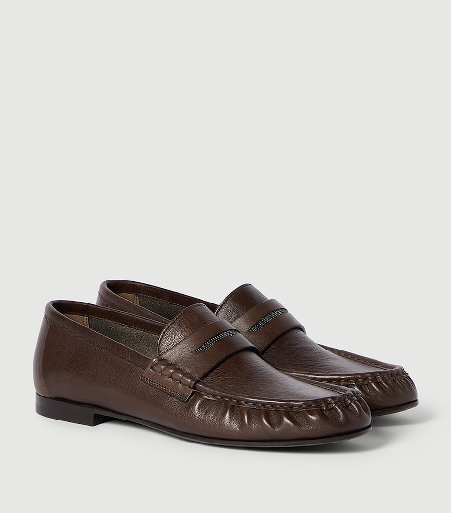 Brunello Cucinelli Leather Embellished Loafers Image 3
