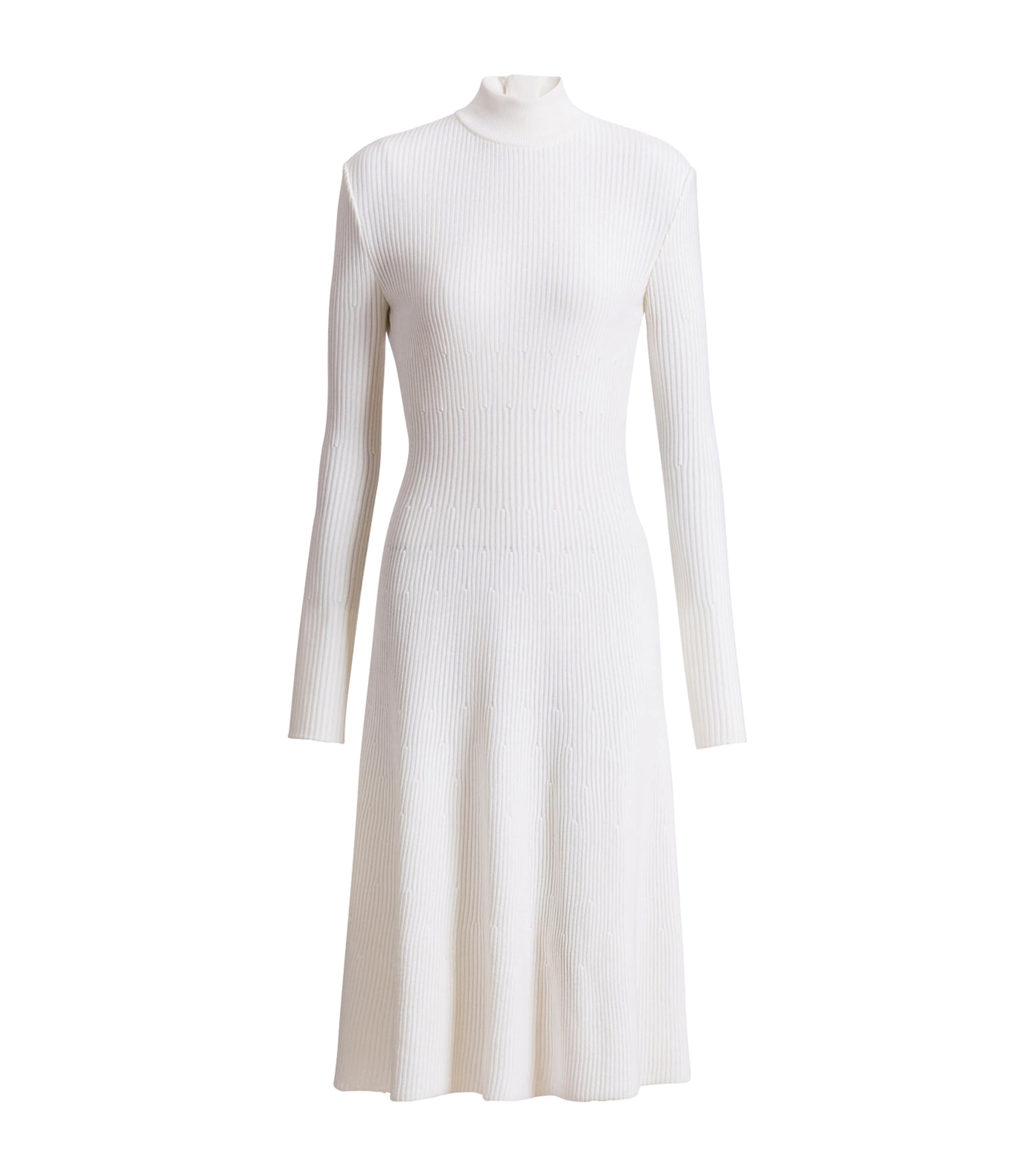 Balmain Womens Rib-Knit Maxi Dress Écru Image 1