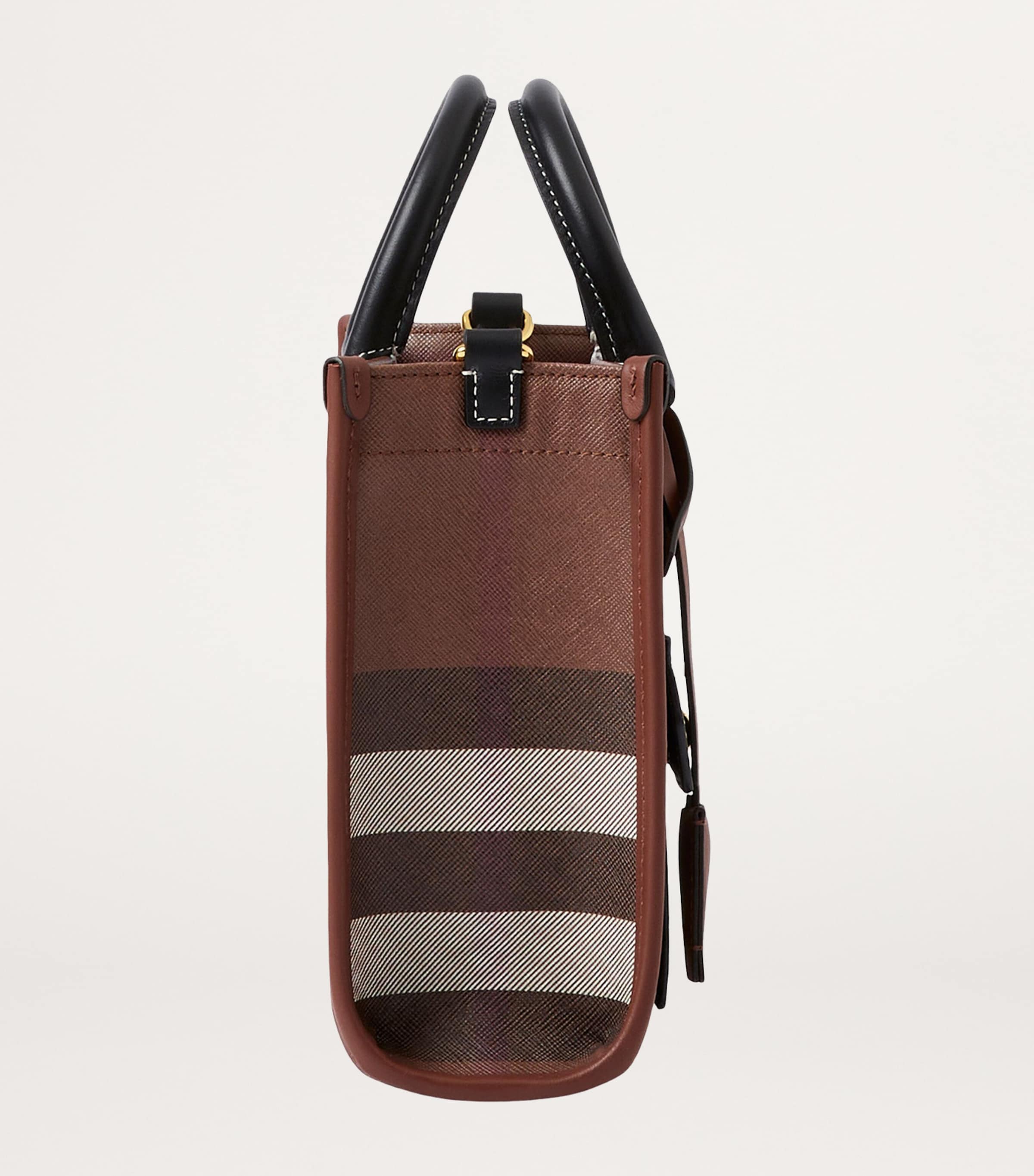 Mini Check Tote Bag DARK BIRCH BROWN CHK Image 2