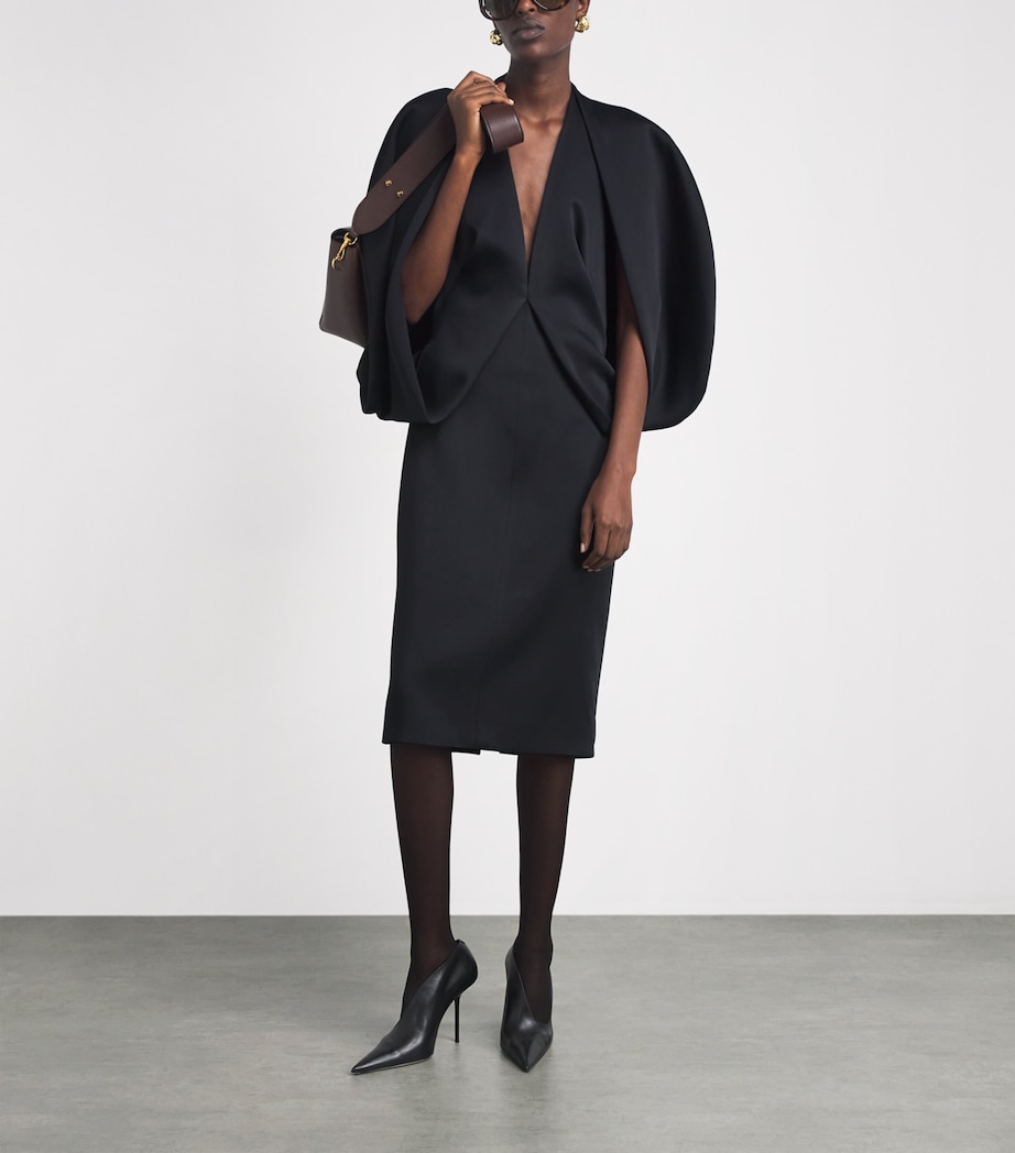 Khaite Womens Satin Dakota Mini Dress Black Image 2