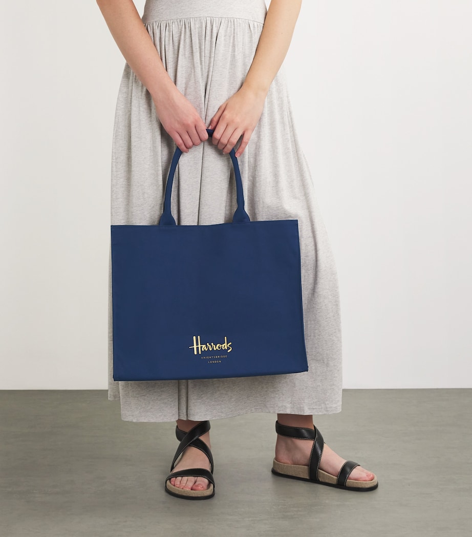 Large Cotton Logo Tote Bag NAVY Image 5