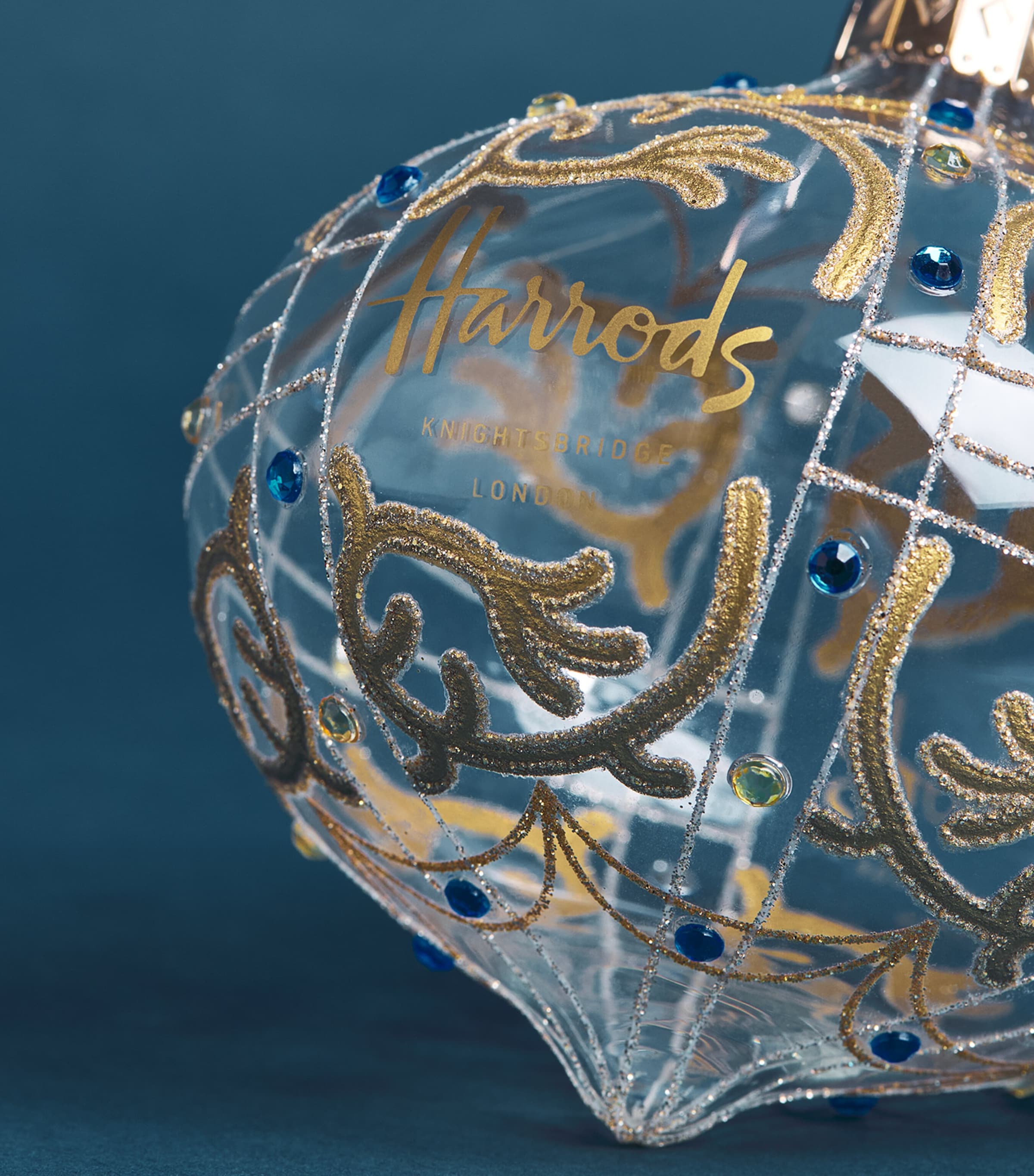 Harrods Glass Toile Bauble Image 2
