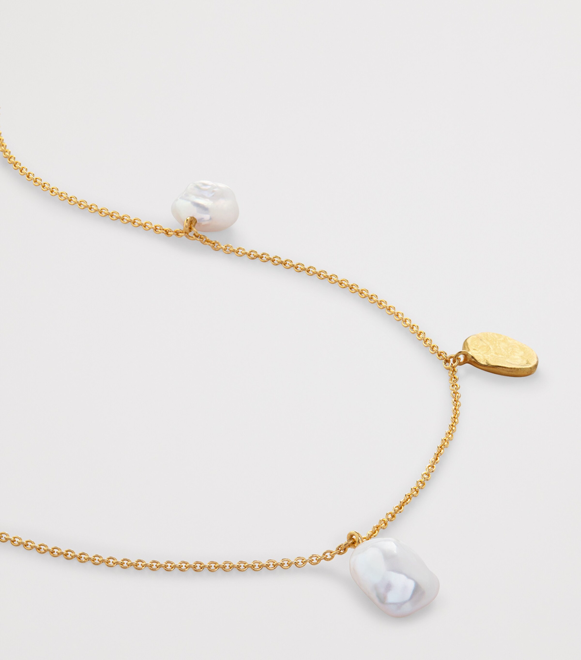 Monica Vinader Gold Vermeil and Pearl Capri Necklace Gold Vermeil Image 2