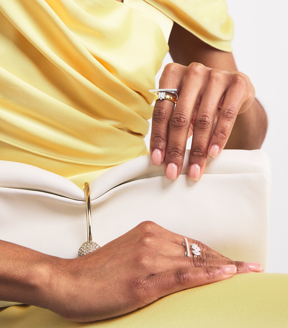 Yeprem Yellow Gold and Diamond Golden Strada Stackable Ring Mixed Gold Image 5